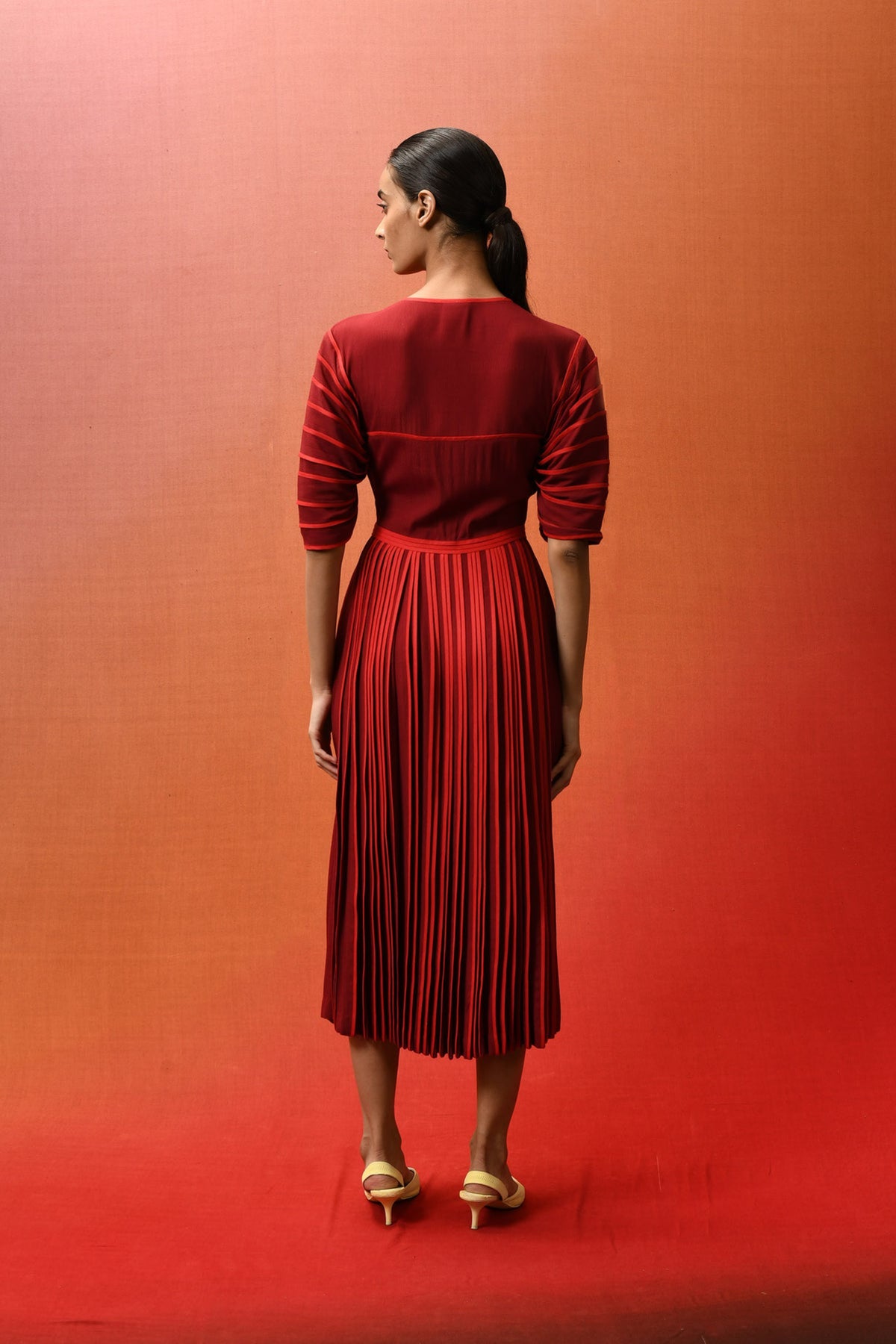 Accordion Sleeve Dress
