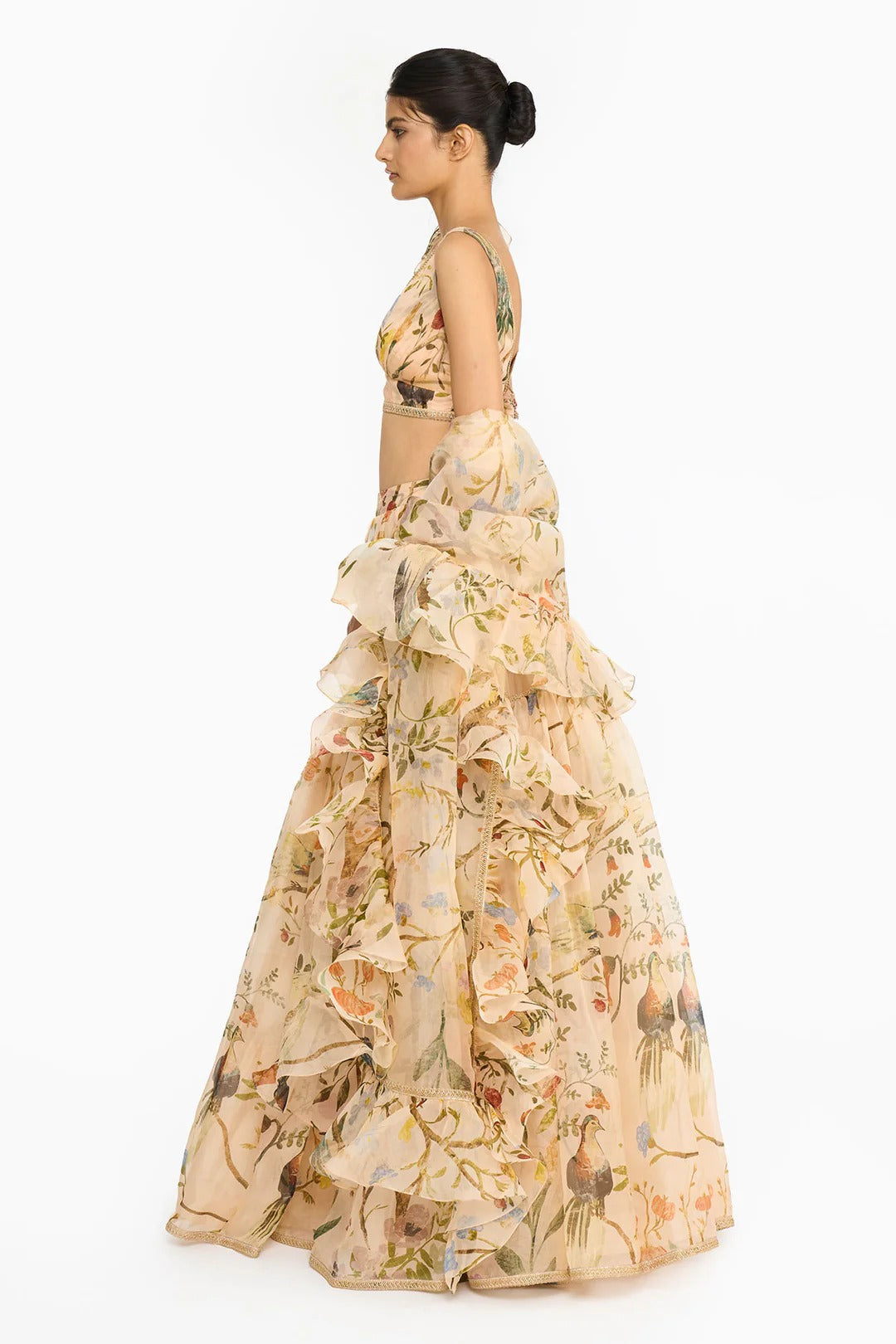 Peach Chinoiserie Lehenga Set