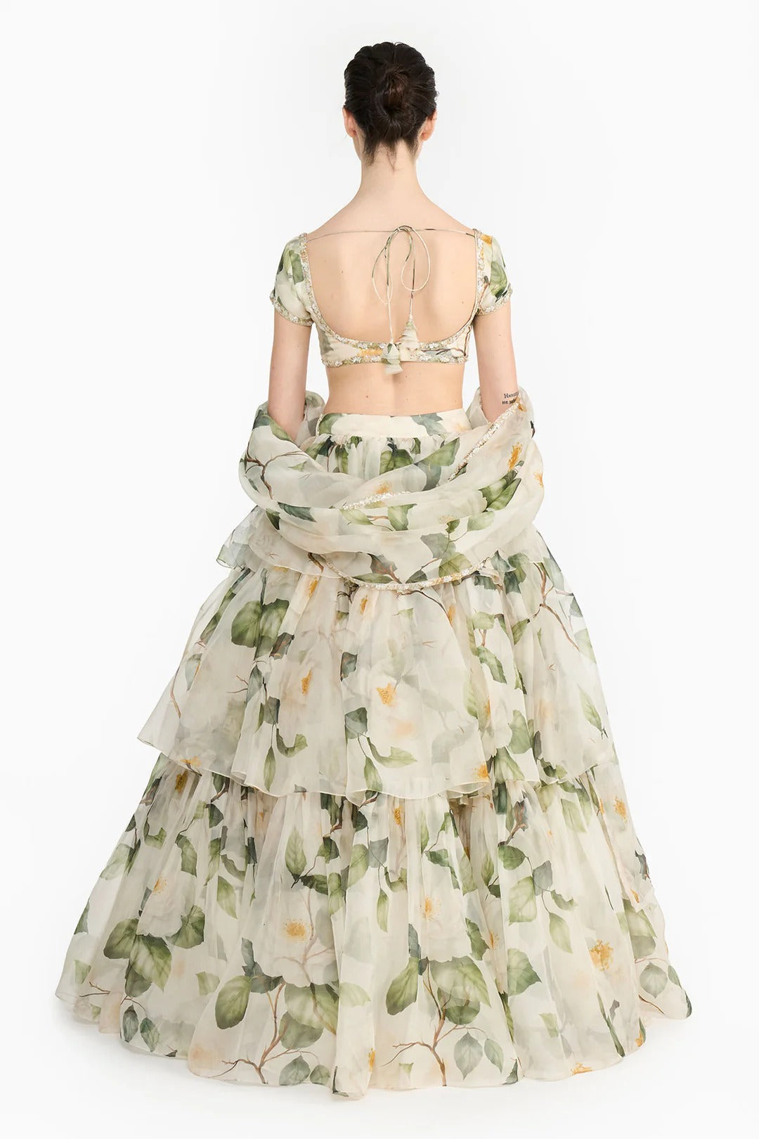 White Indian Rose Lehenga Set
