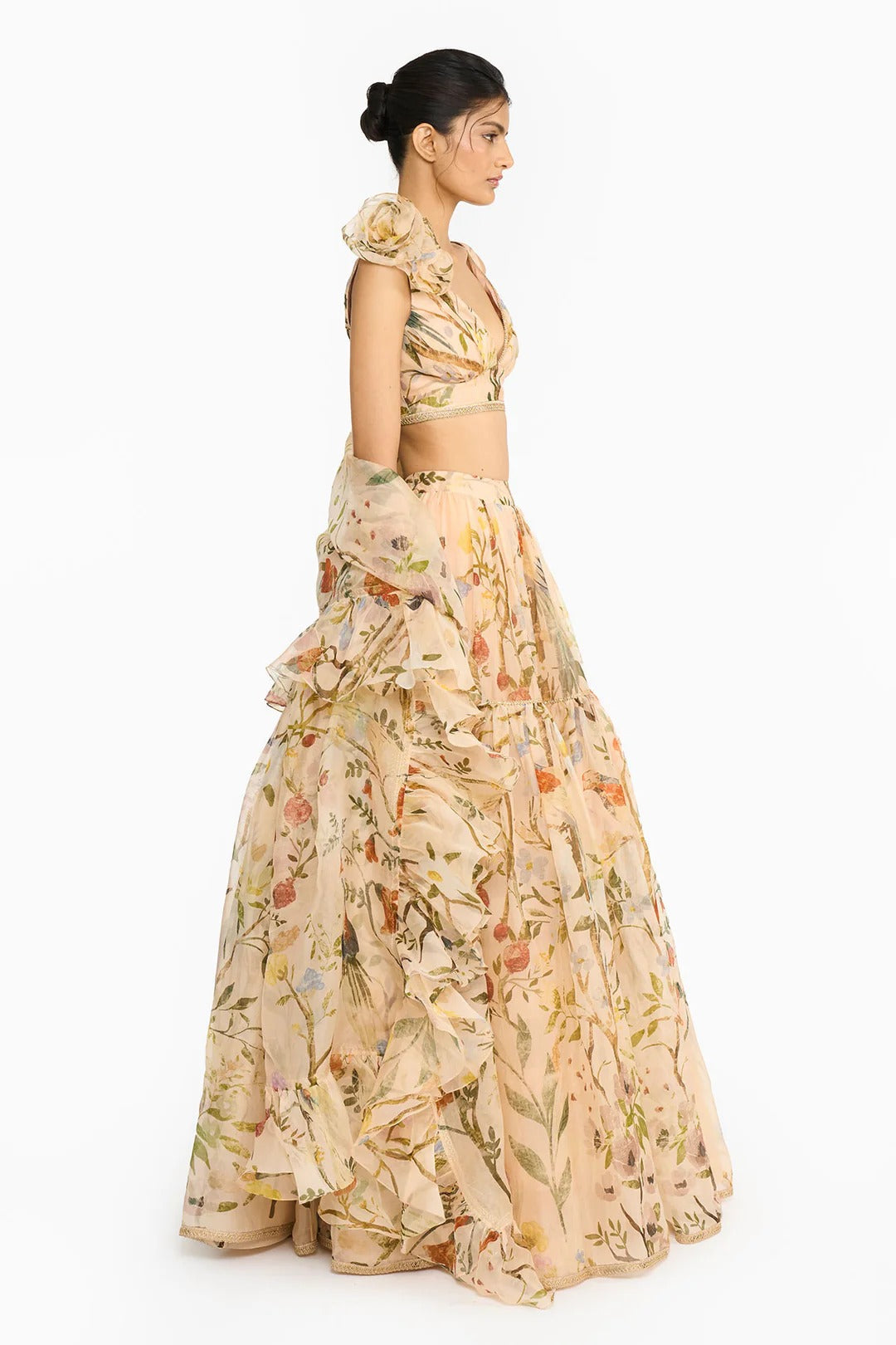 Peach Chinoiserie Lehenga Set