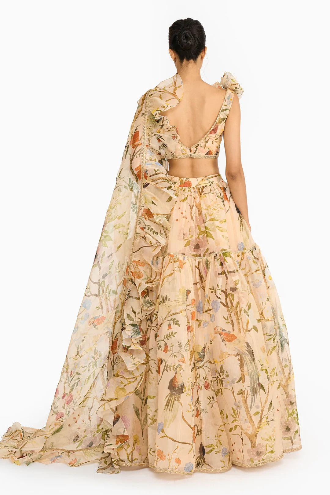 Peach Chinoiserie Lehenga Set
