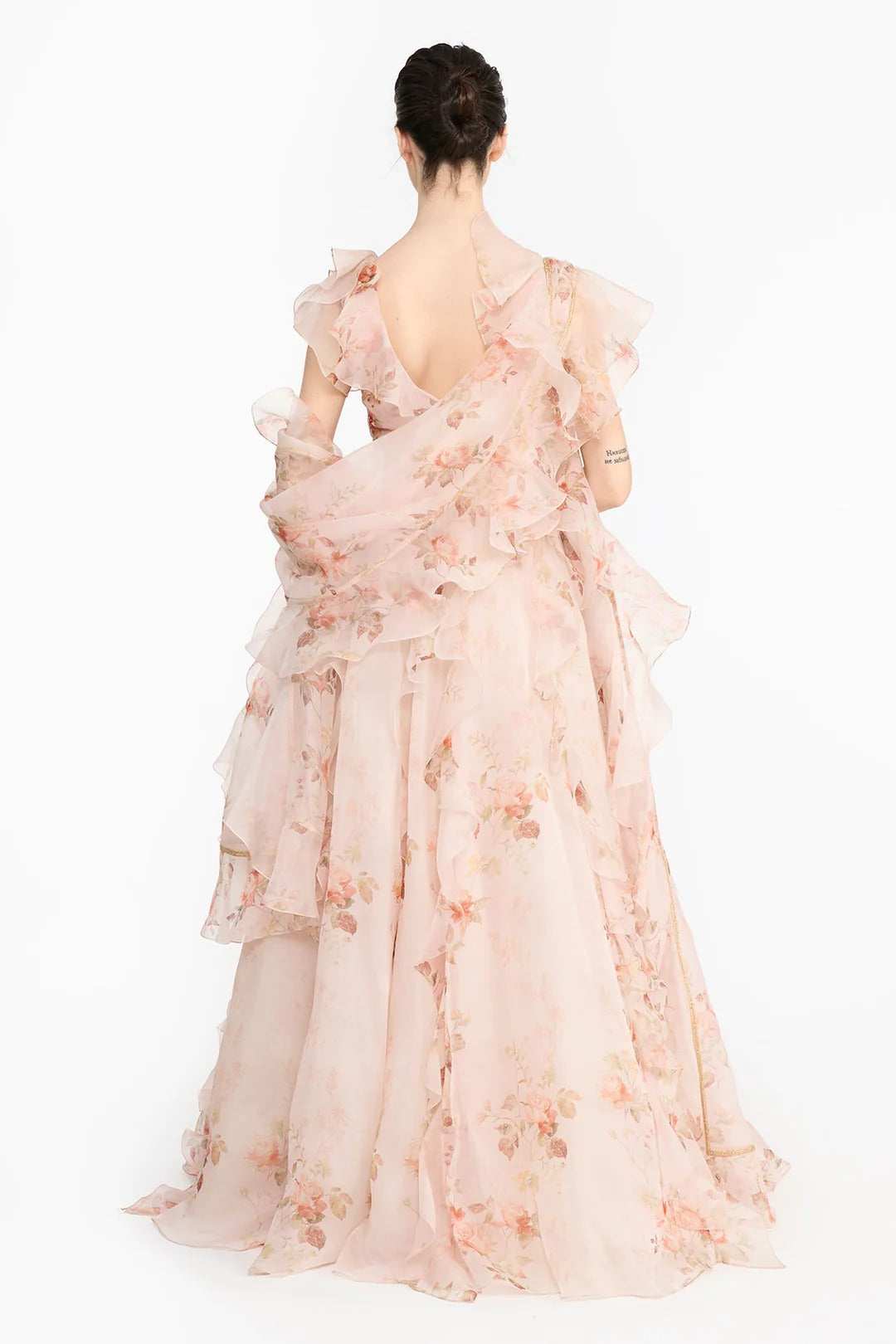 Pink Vintage Rose Lehenga Set