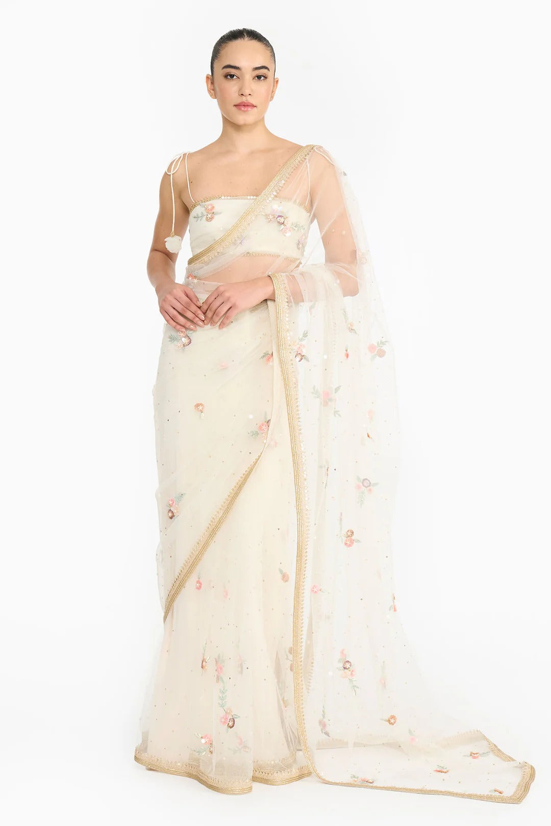 Embroidered Prima Vera Saree Set