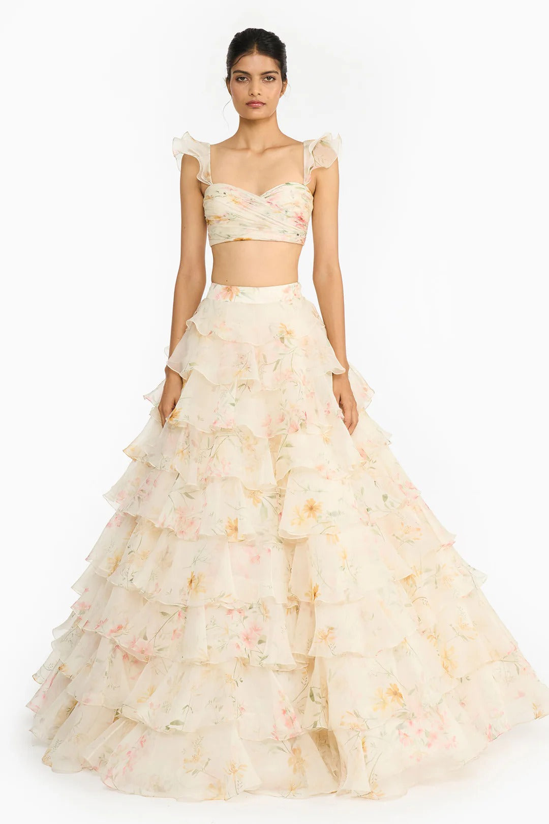 Pink and Yellow Lehenga Set