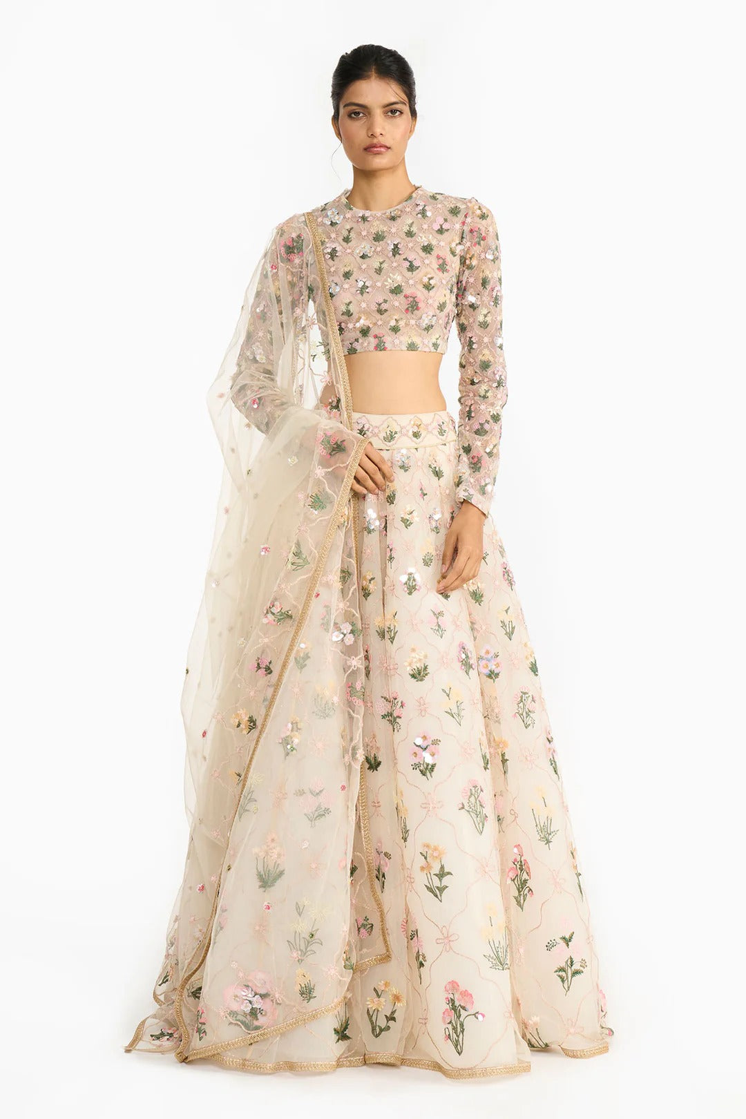 Lattice Lehenga Set
