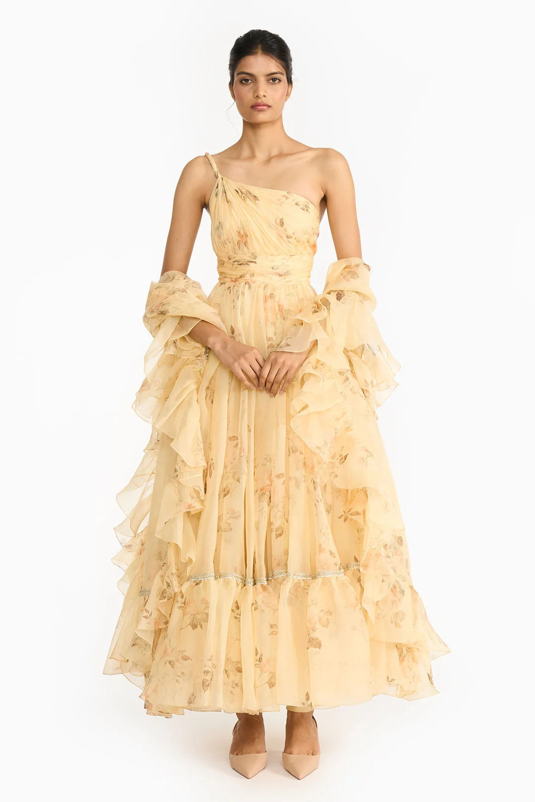 Pale Yellow Vintage Anarkali Set