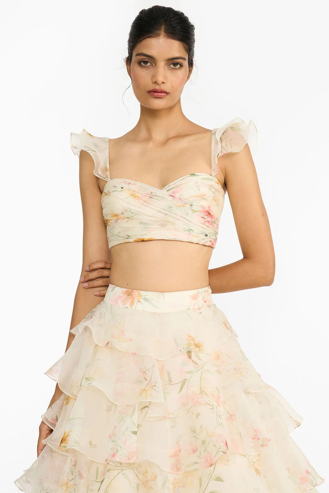 Pink and Yellow Lehenga Set