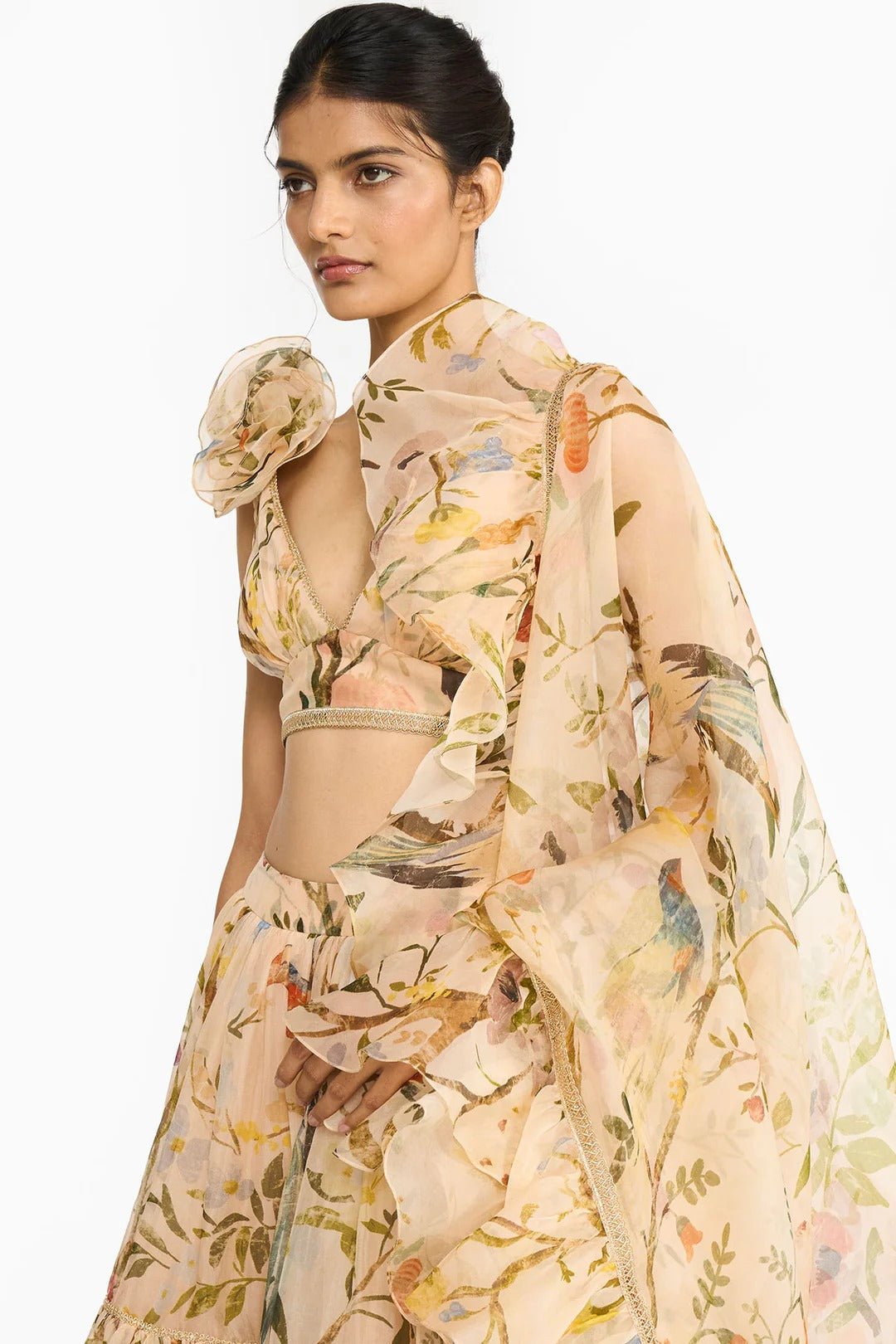 Peach Chinoiserie Lehenga Set