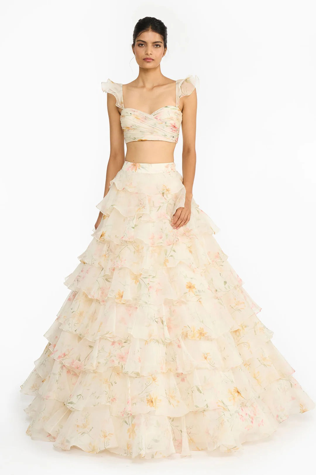 Pink and Yellow Lehenga Set
