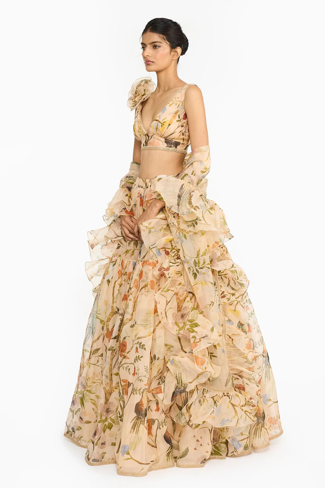 Peach Chinoiserie Lehenga Set