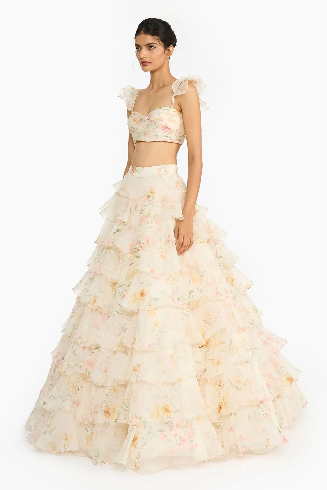 Pink and Yellow Lehenga Set