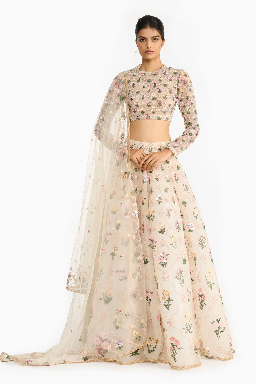 Lattice Lehenga Set