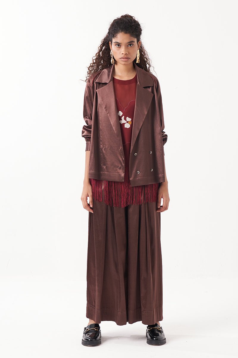 Floral Applique Fringe Top