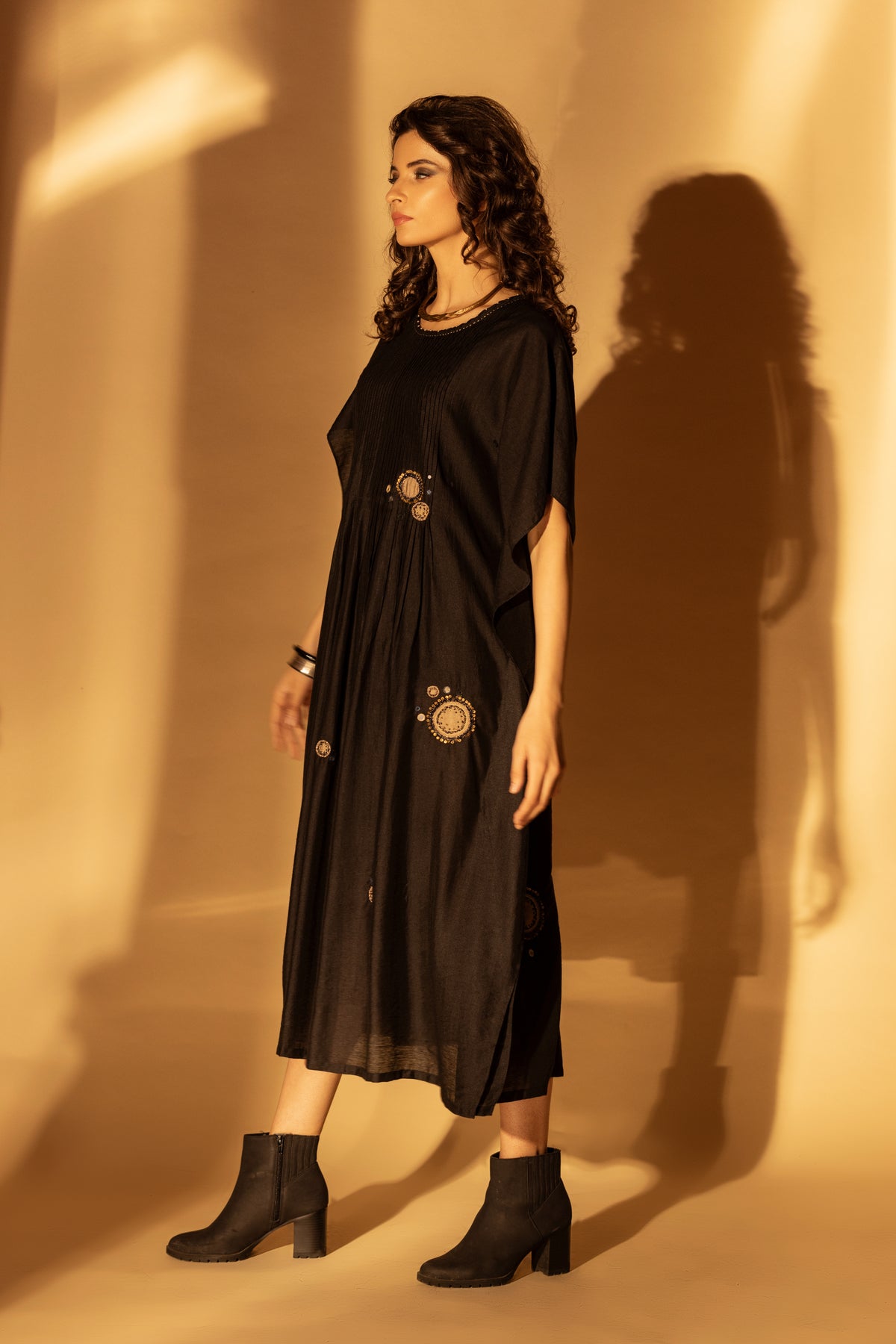 Onyx Black Zeya Kaftan Set