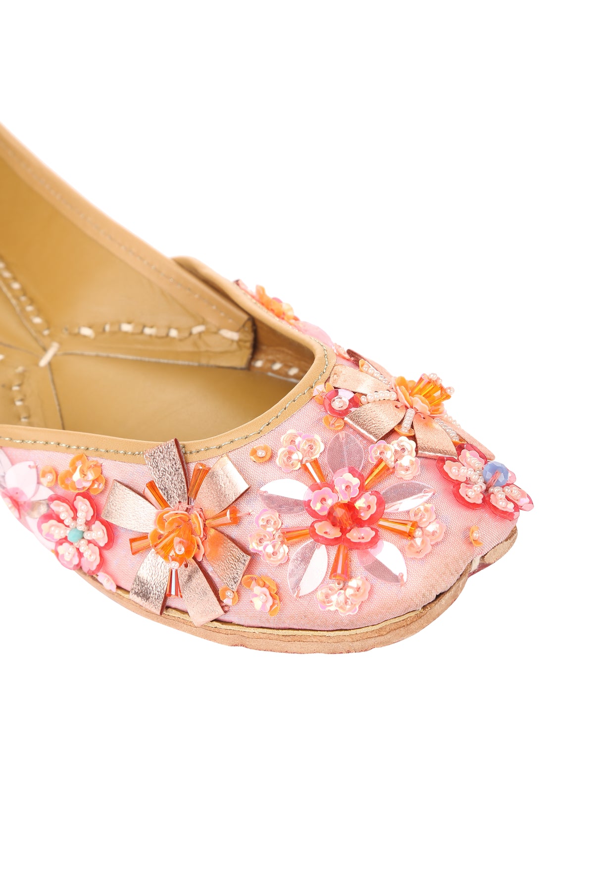 Light pink sequins jutti