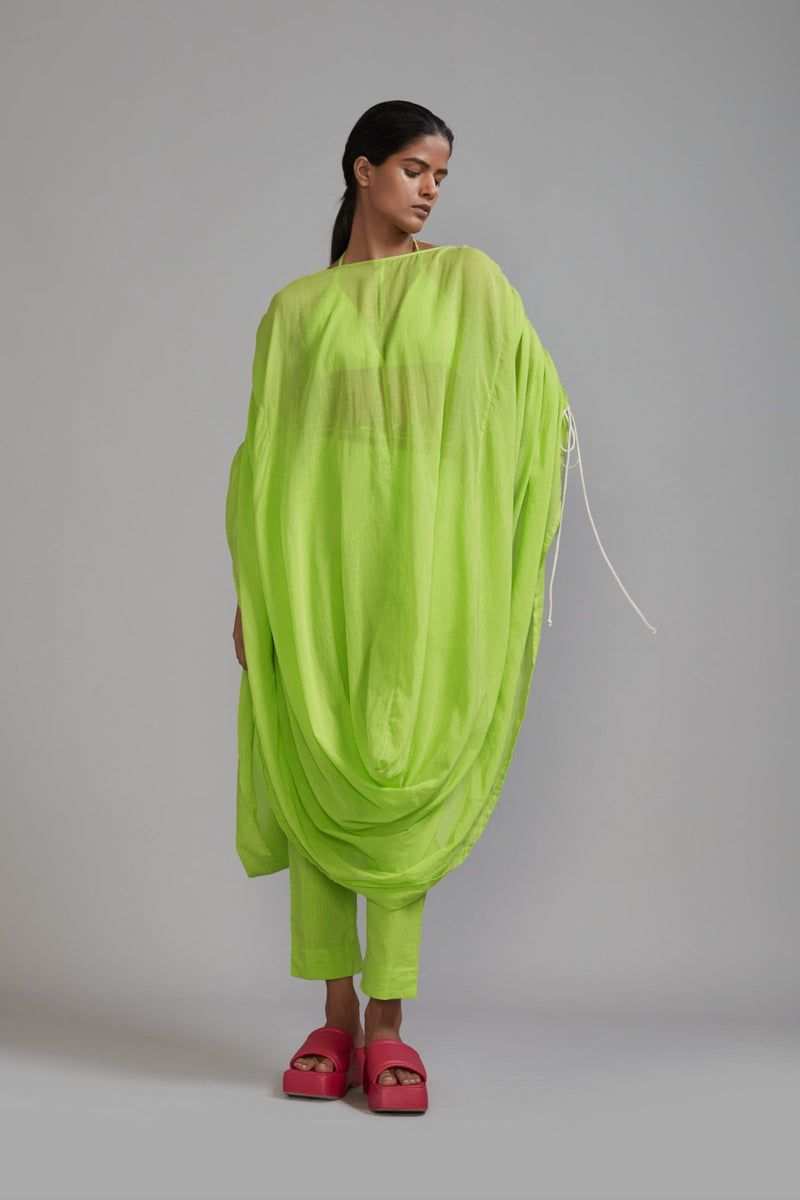 Neon Green Cowl Tunic Set