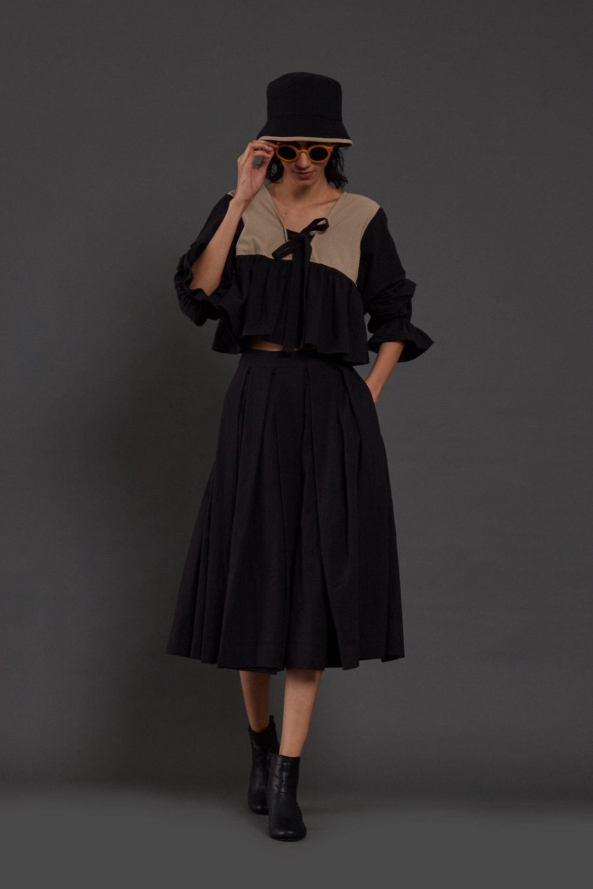 Aw Black Pleated Skirt