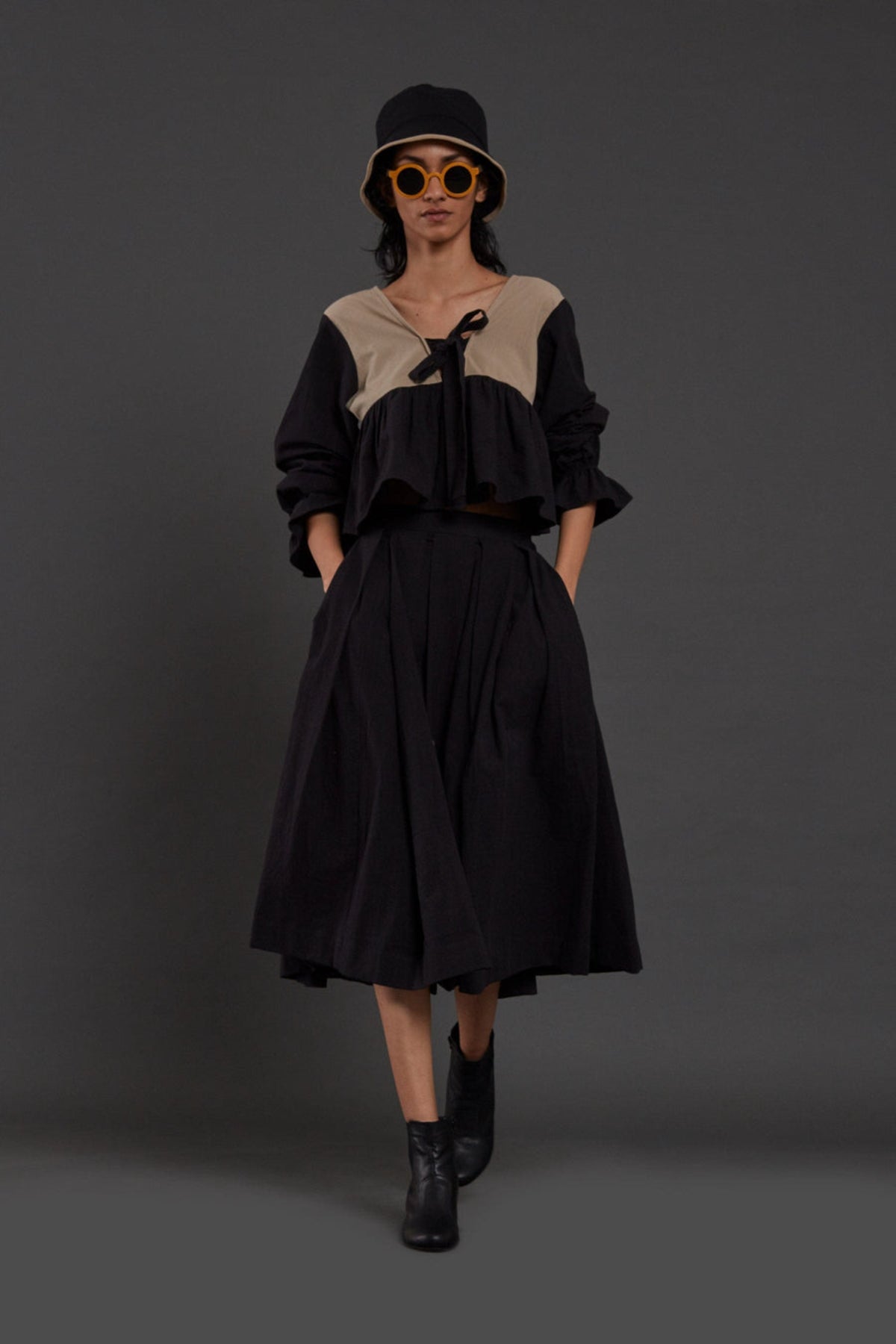 Aw Black Pleated Skirt