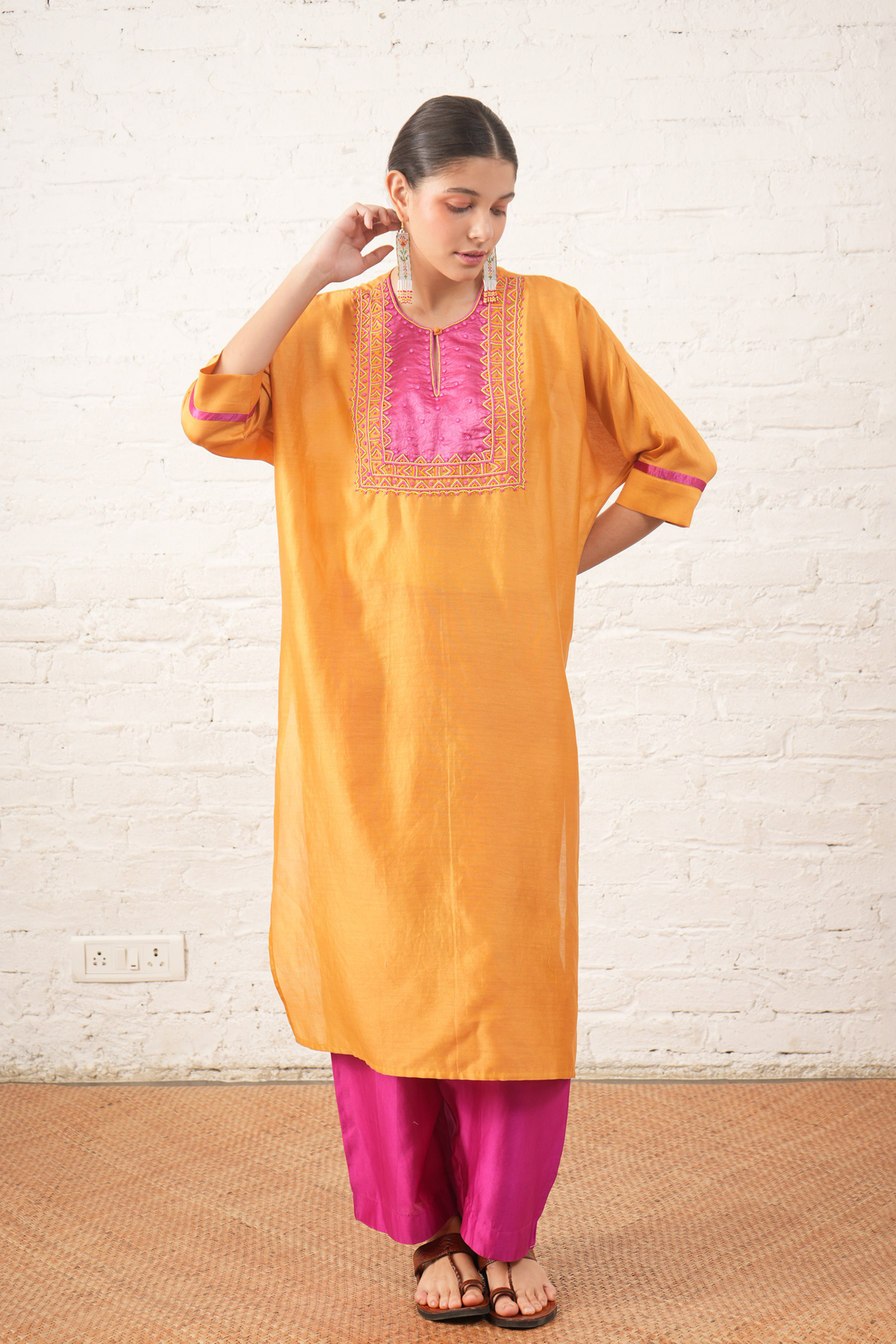 Rust Yoke Tunic Set