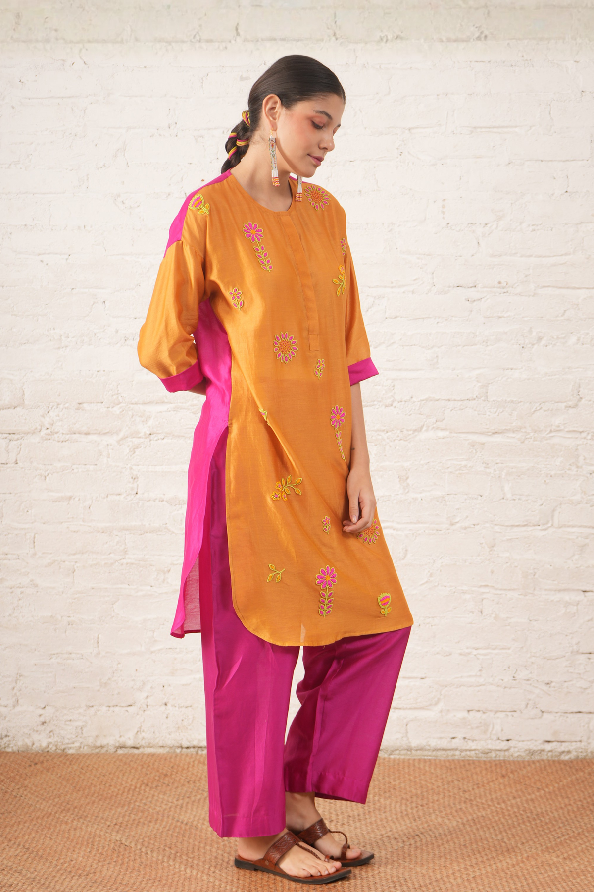 Rust Fuschia Tunic Set