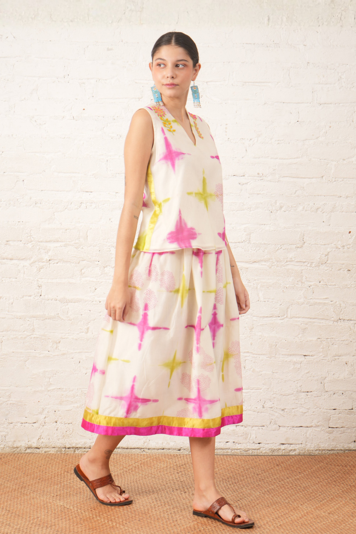 Clamping Printed Skirt Set
