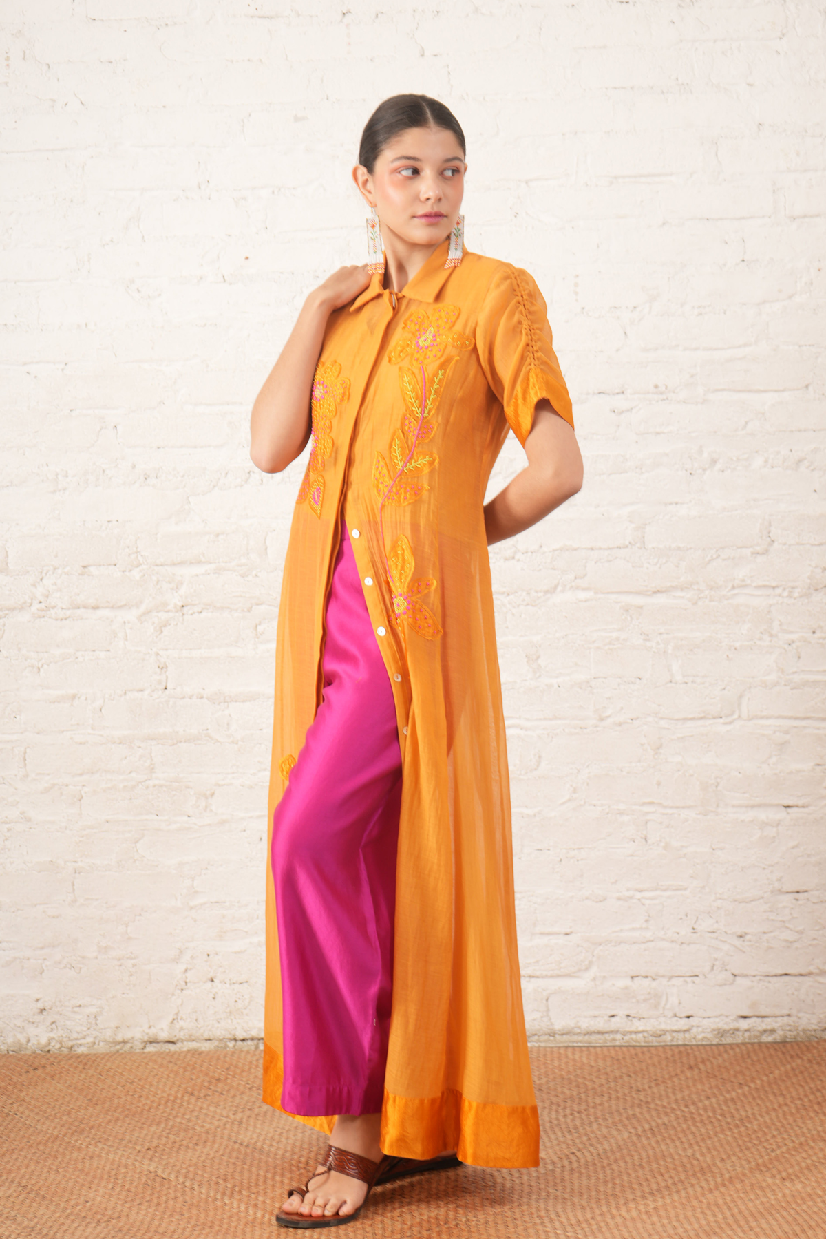 Rust Florals Jacket Set