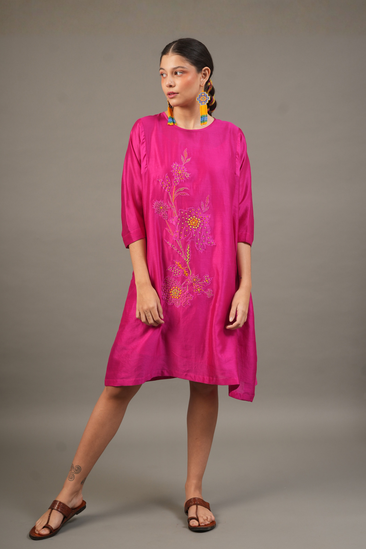 Fuchsia Florals Dress