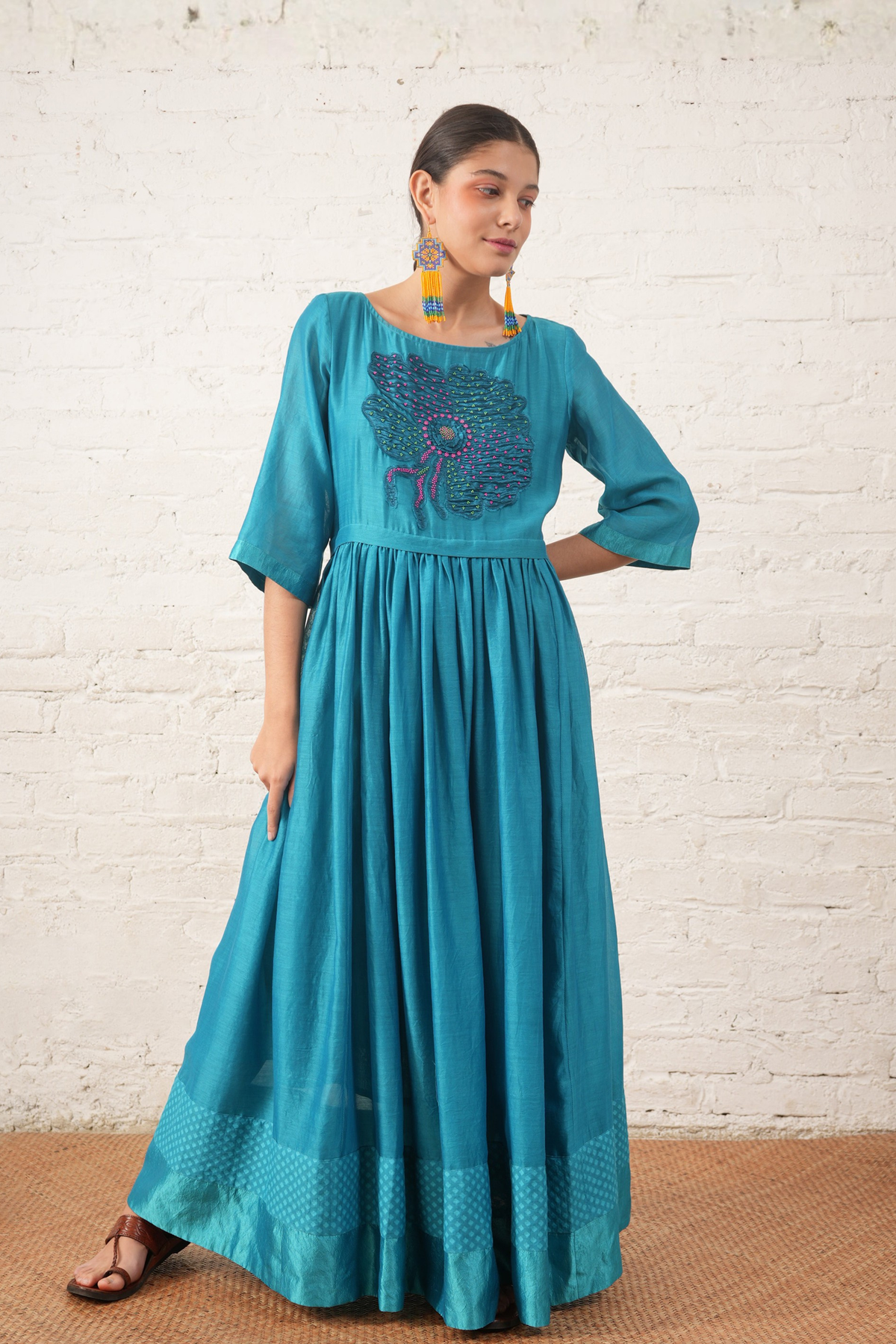 Teal Motif Dress