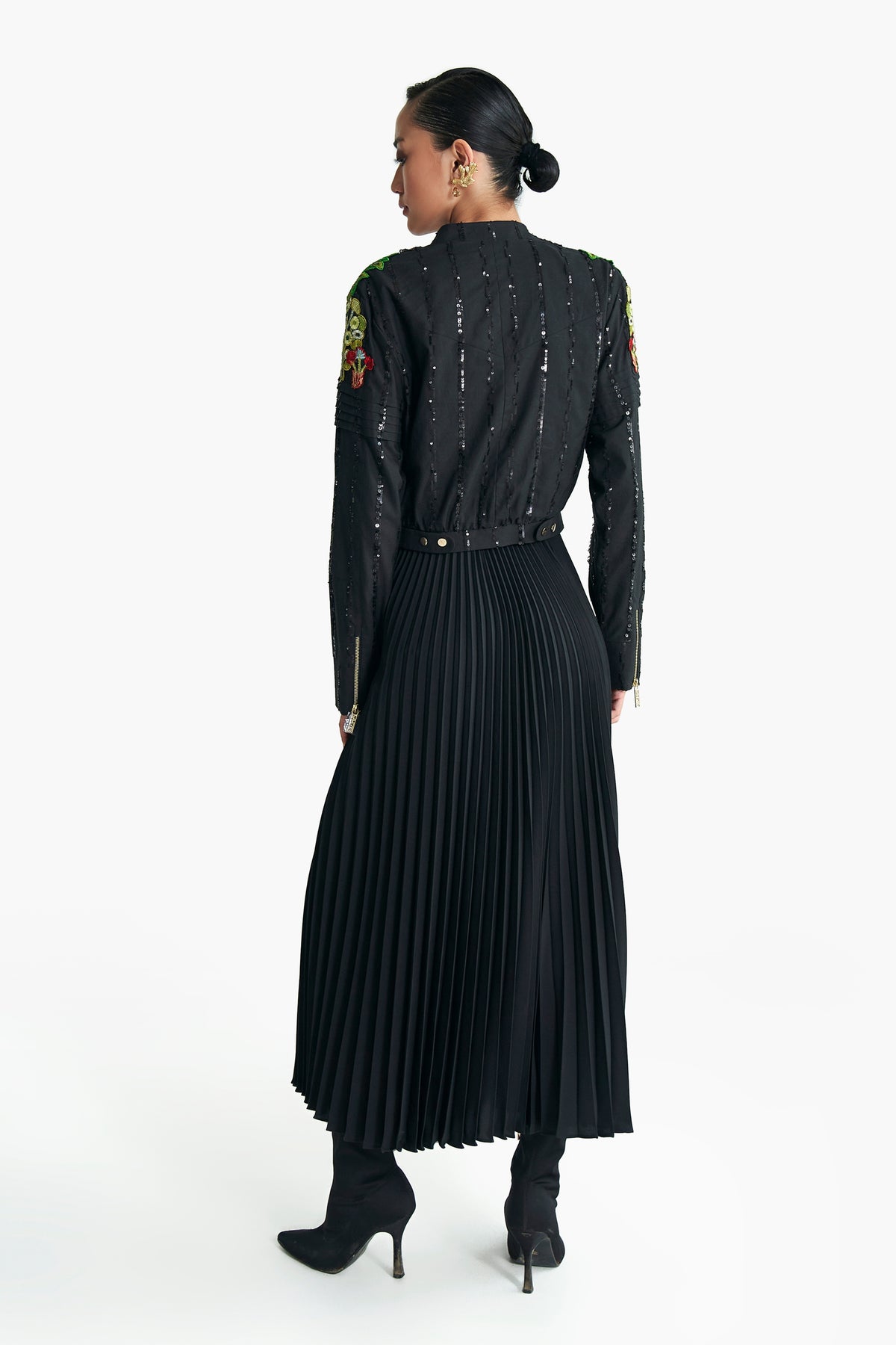Black Cropped Biker Jacket