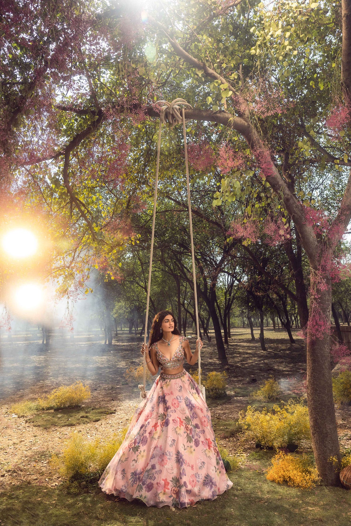 Pink Floral Printed Lehenga set