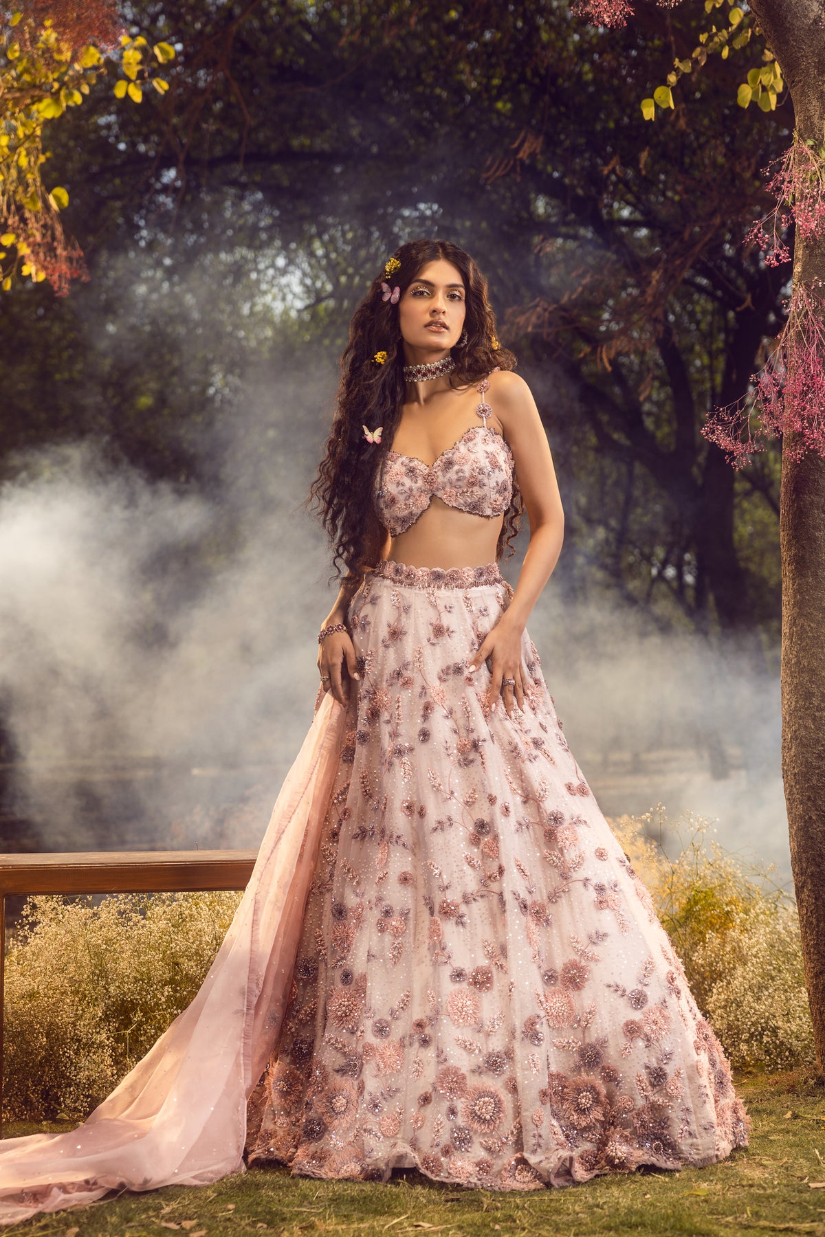 Lilac 3d Lehenga set