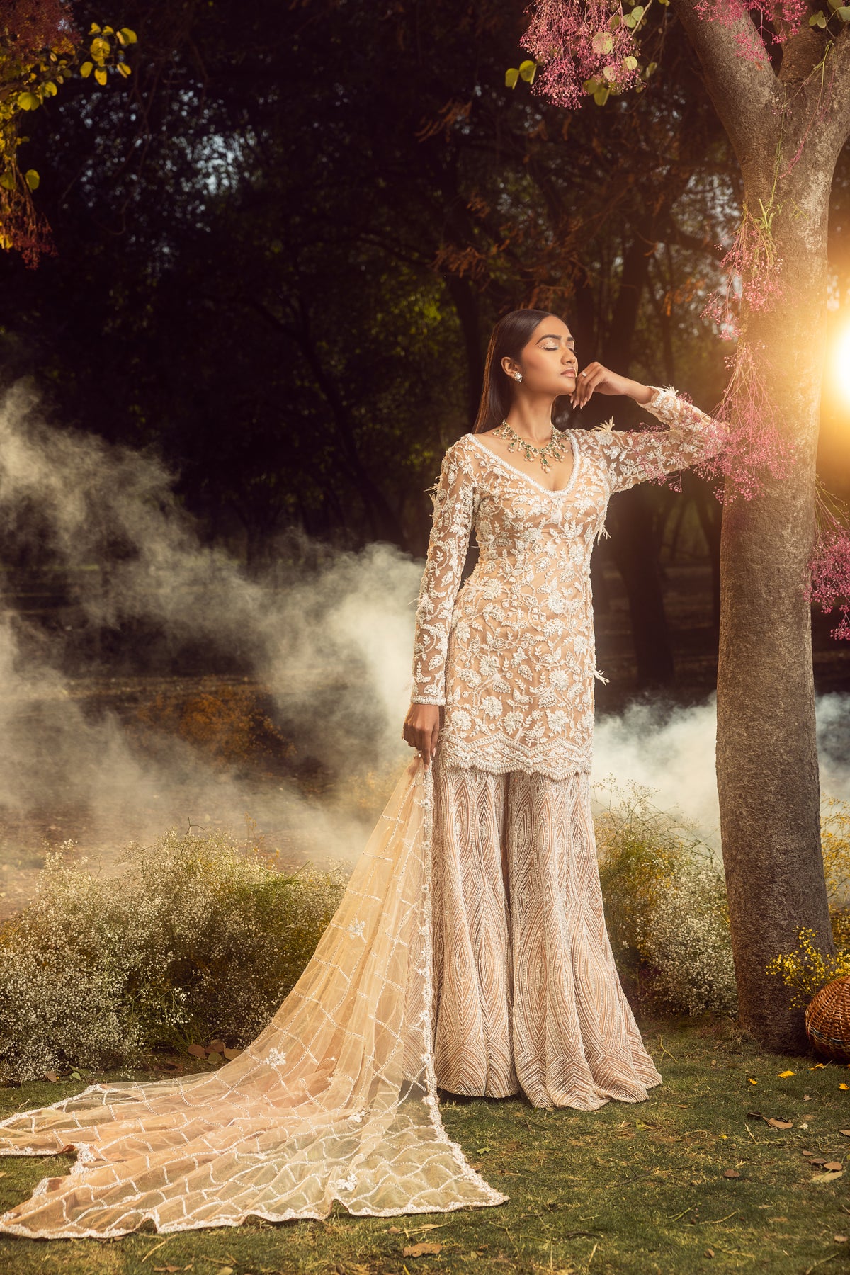 Mocha Sharara Set