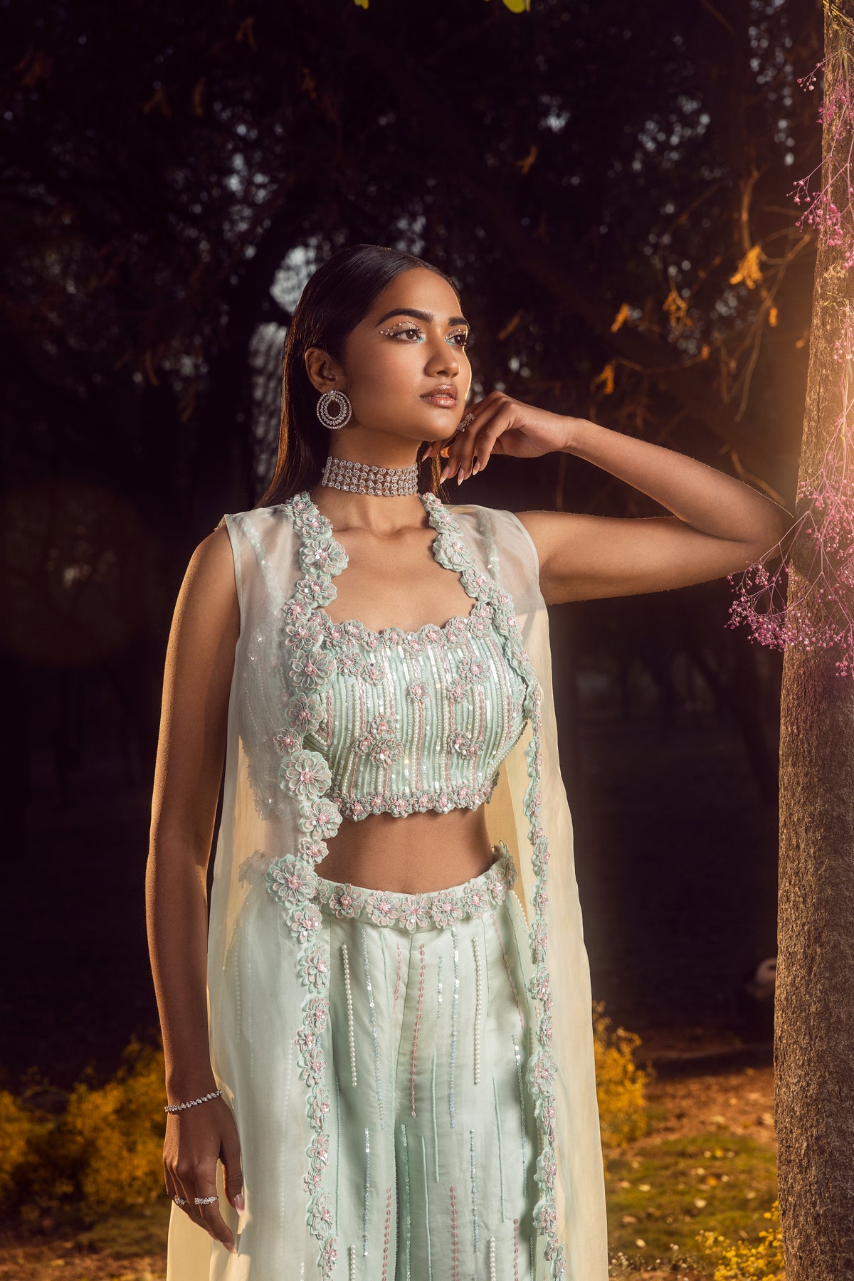 Mint Green Cape Set