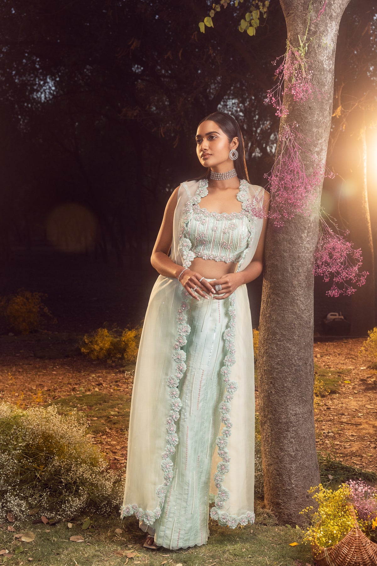Mint Green Cape Set