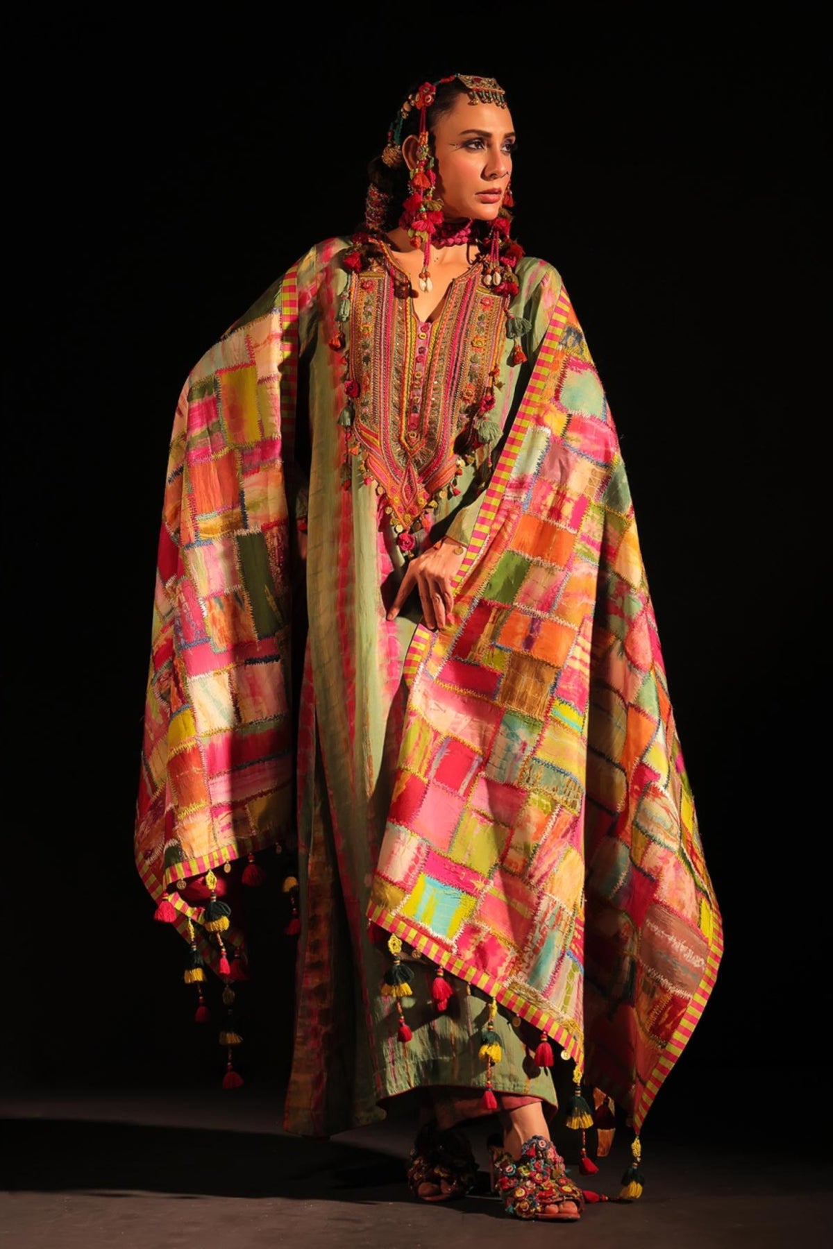 Tazmeen Embroidery Patchwork Odhni