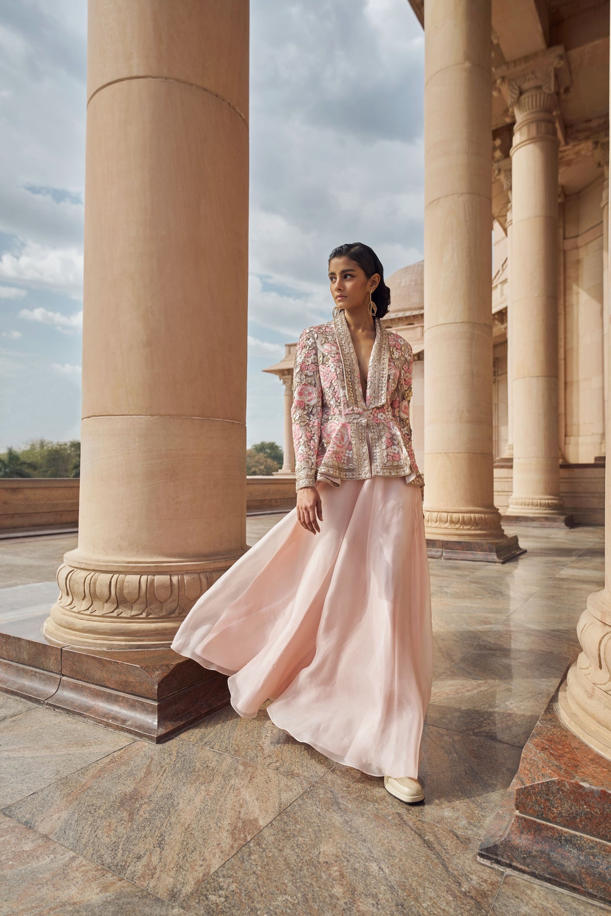 Zora Pink Nude Jacket Set