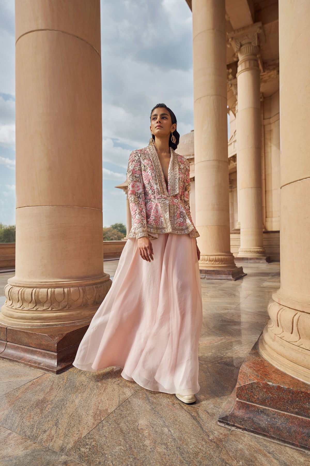 Zora Pink Nude Jacket Set