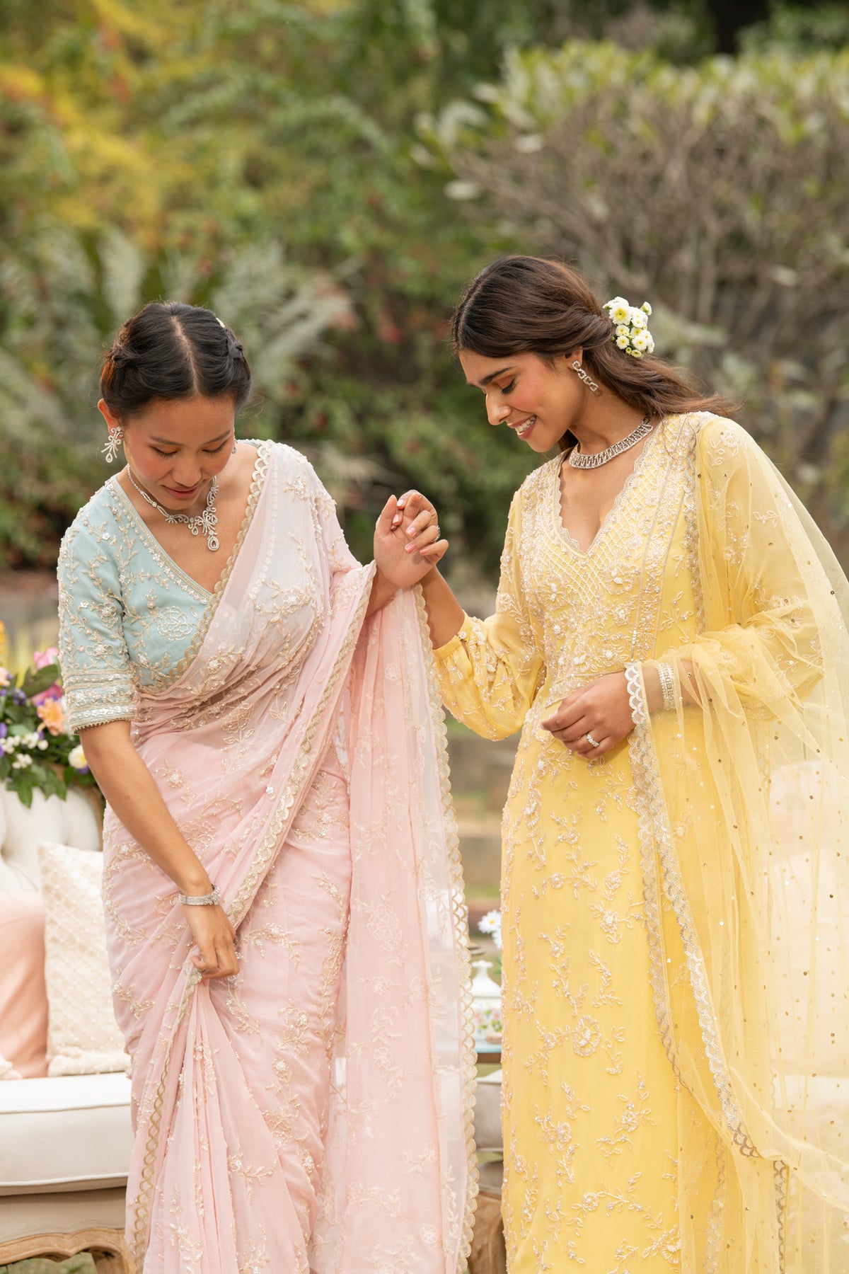 Yellow Uncut Rose Kurta Set