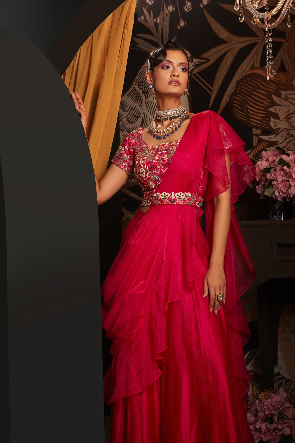 Ruffle Drape Sari