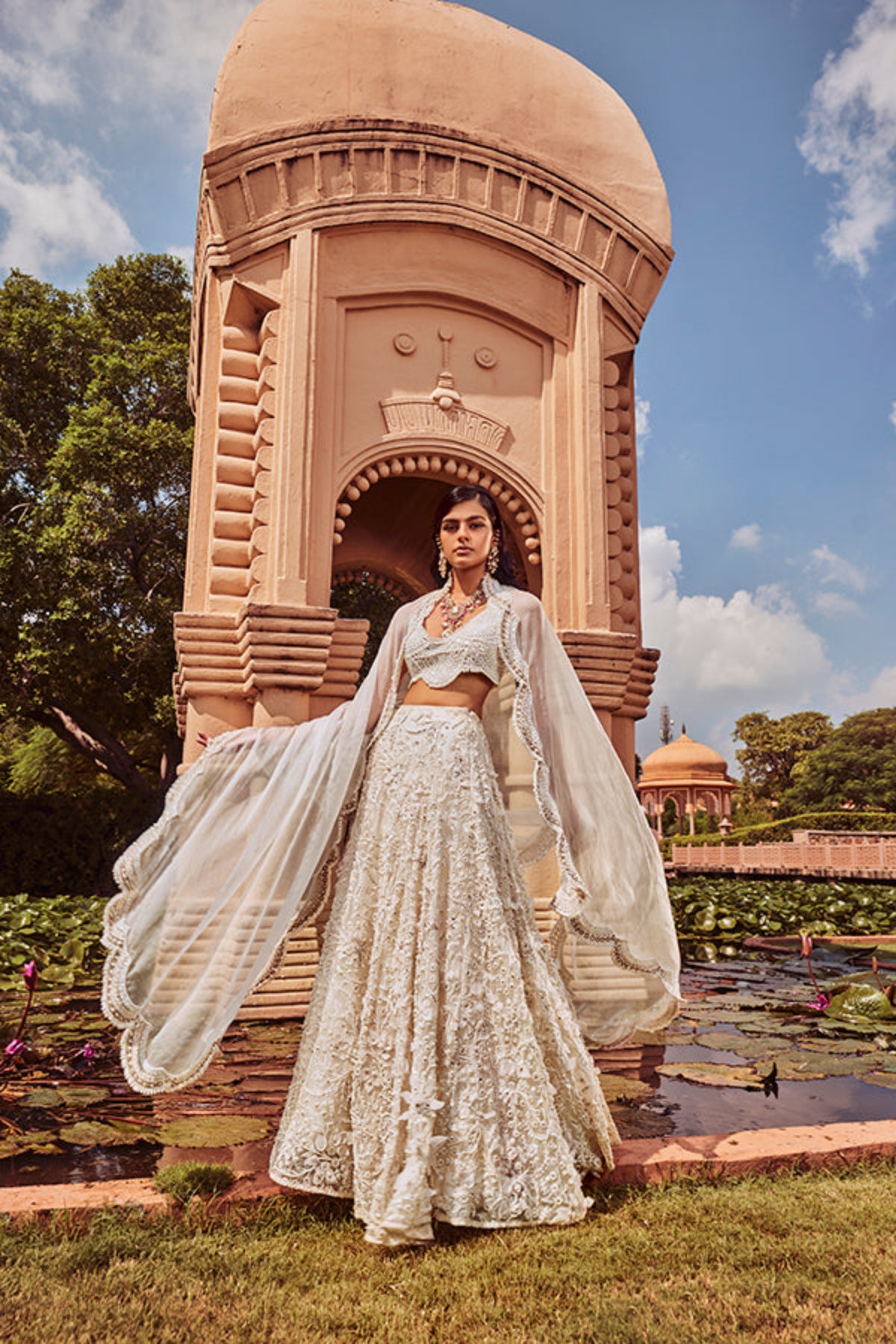 Retro Love Ivory 3d Embellished Lehenga Set