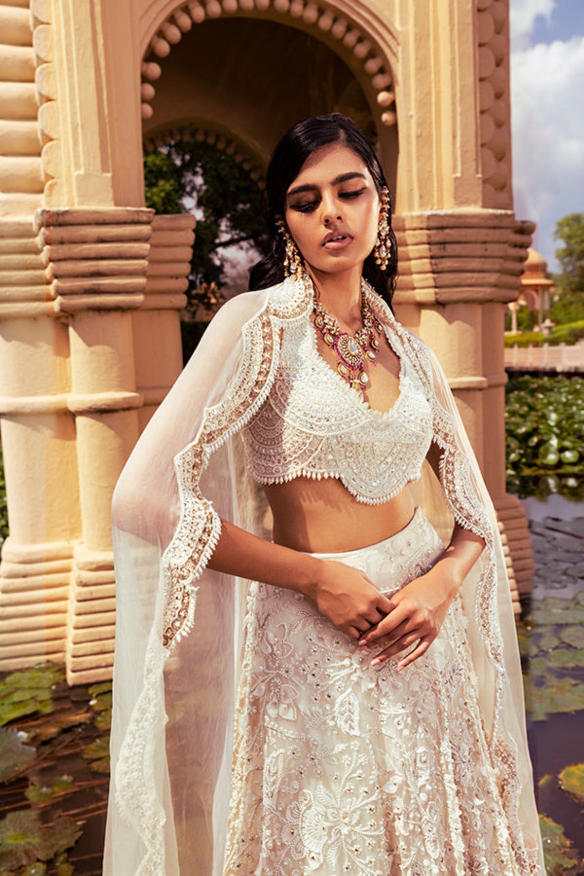 Retro Love Ivory 3d Embellished Lehenga Set