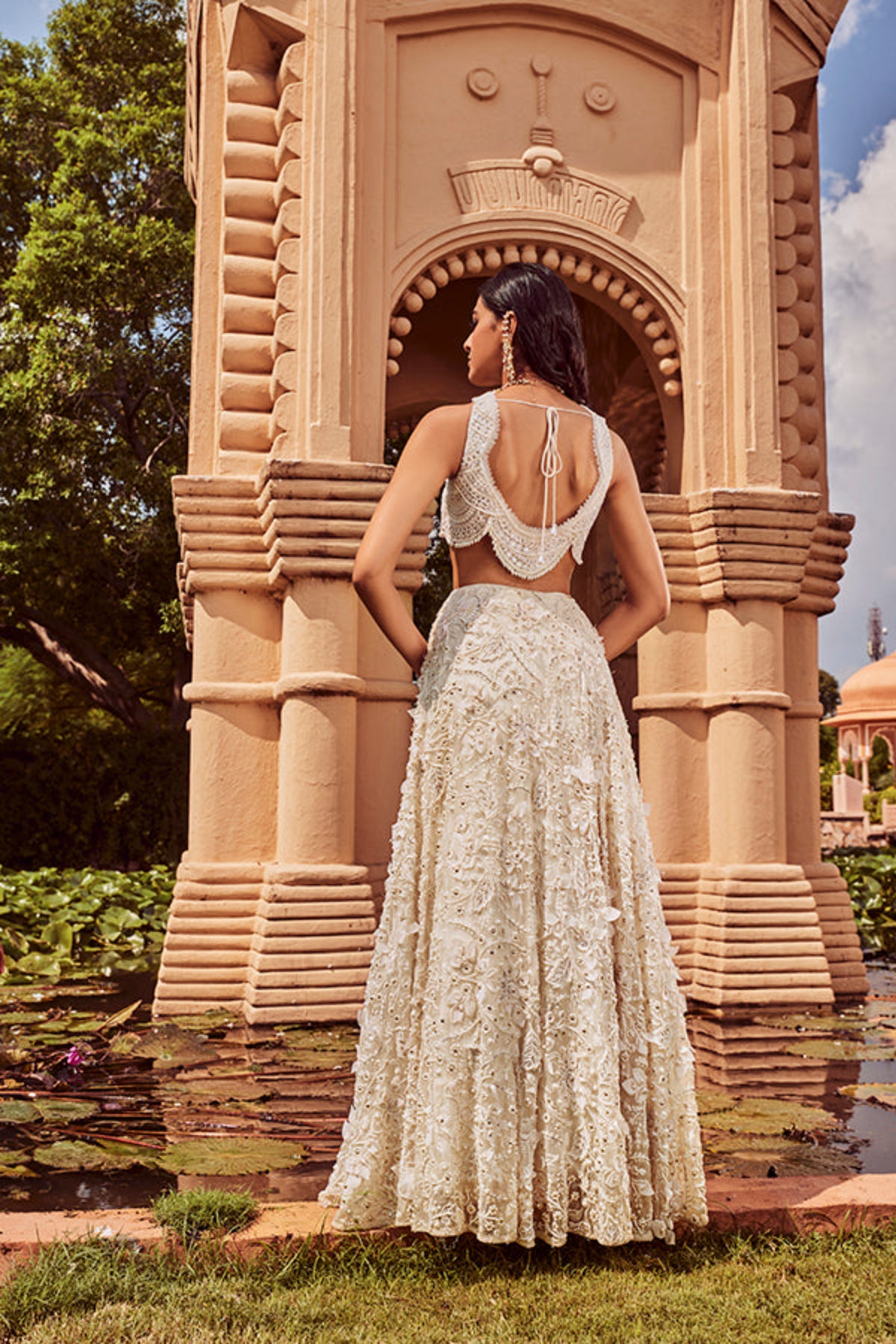 Retro Love Ivory 3d Embellished Lehenga Set