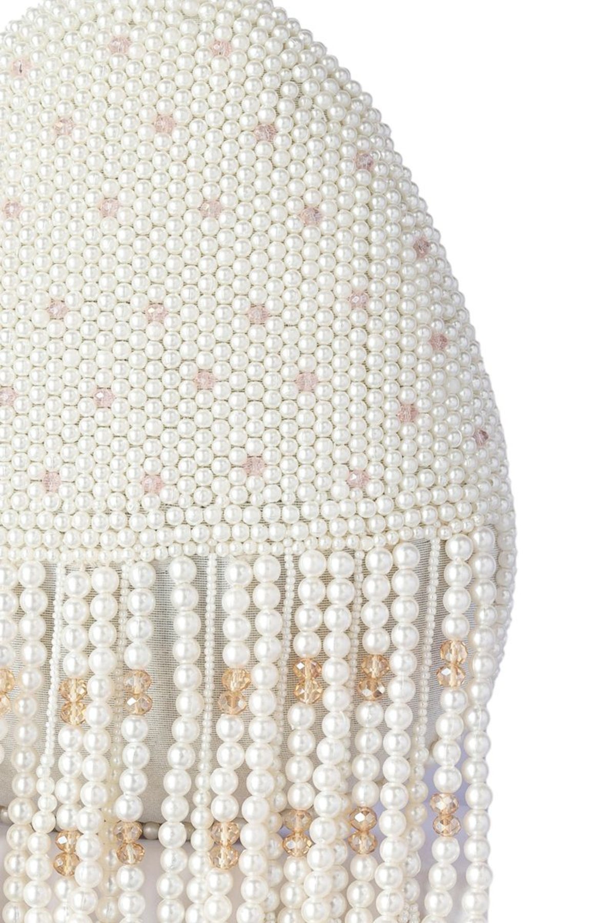 La perle handembroidered tassel clutch
