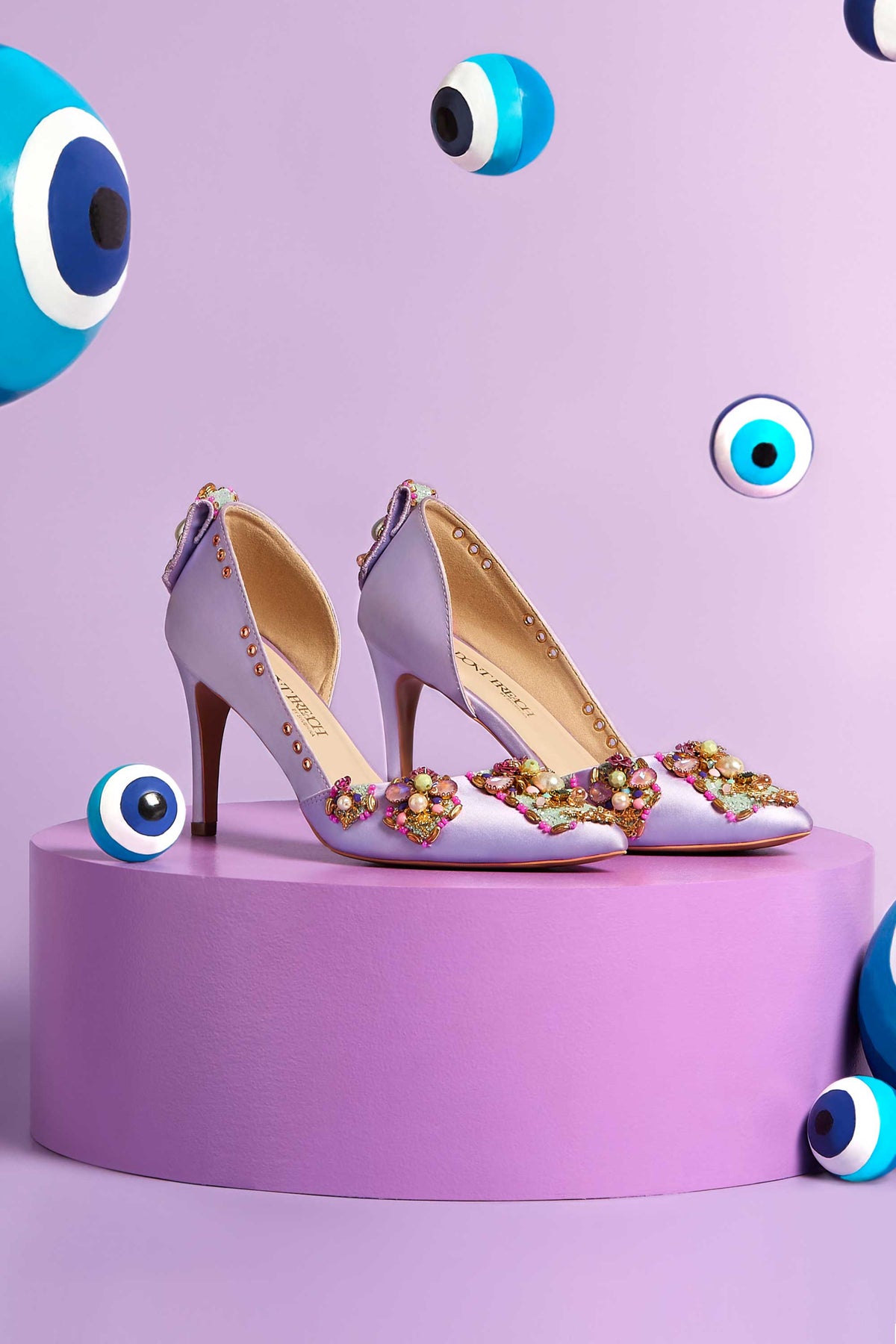 Very Peri Embroidered Pumps