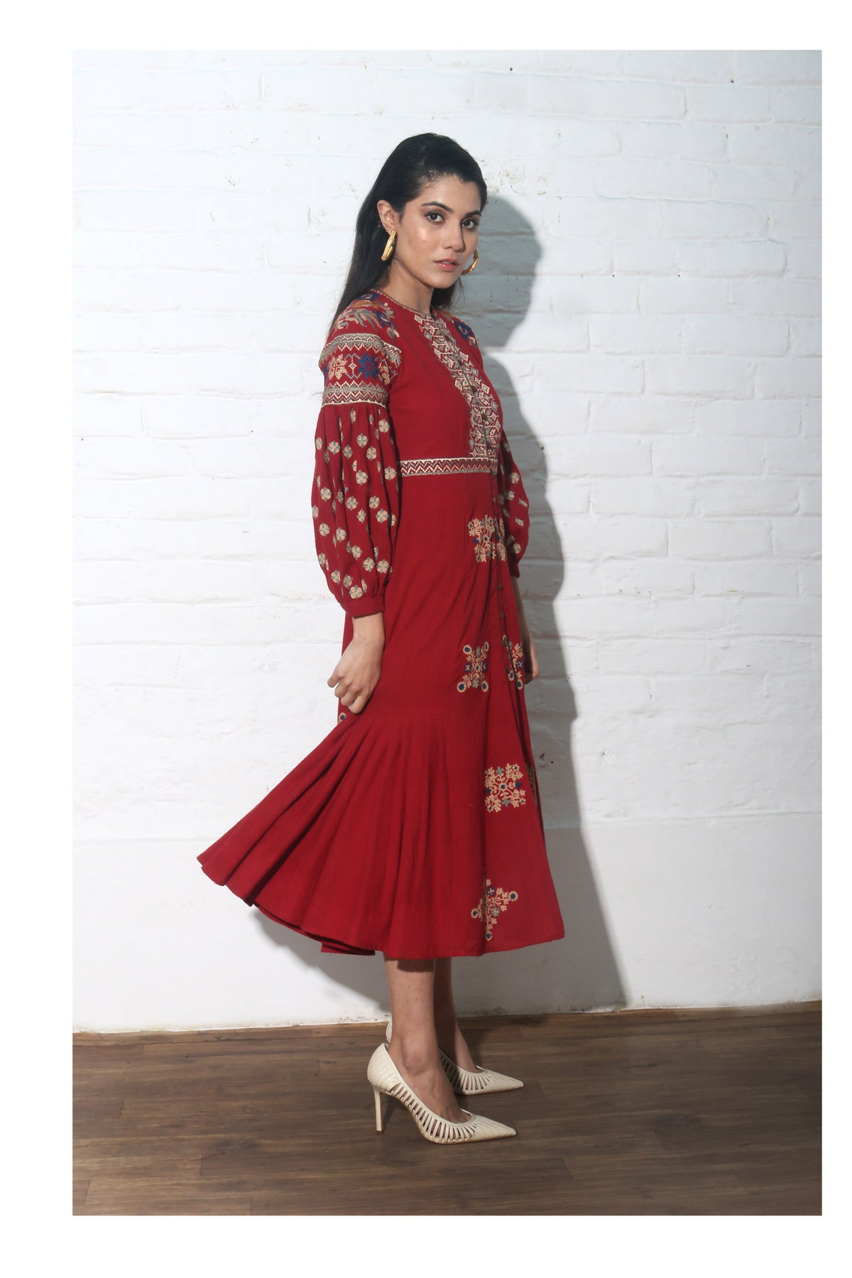 Red kala cotton dress