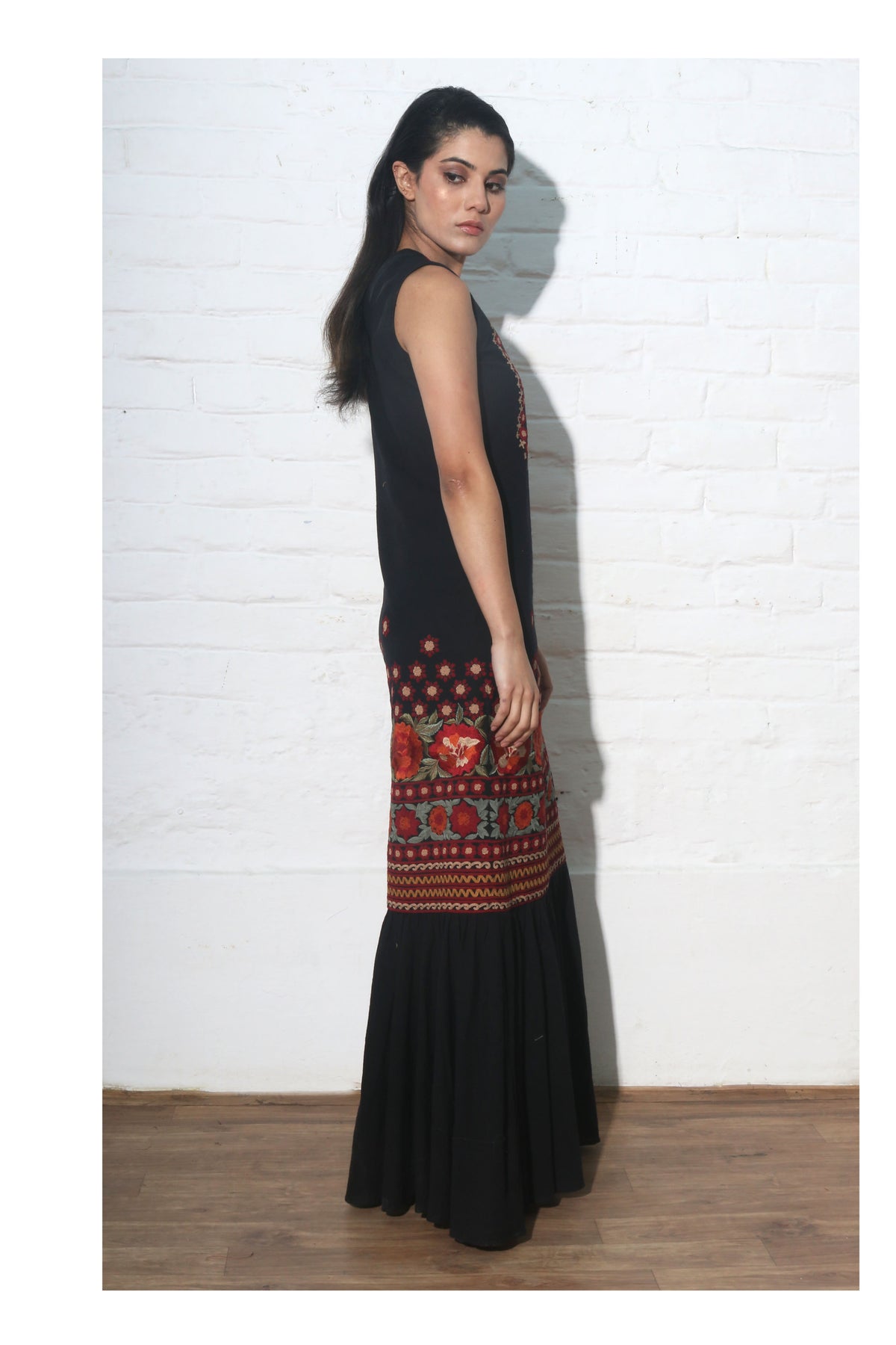 Black kala cotton maxi dress