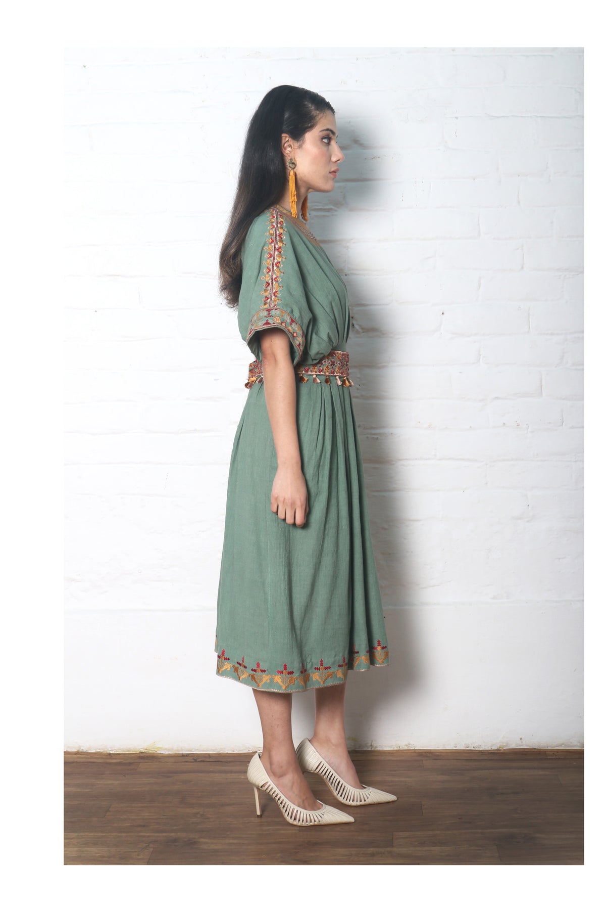 Sage green kala cotton dress
