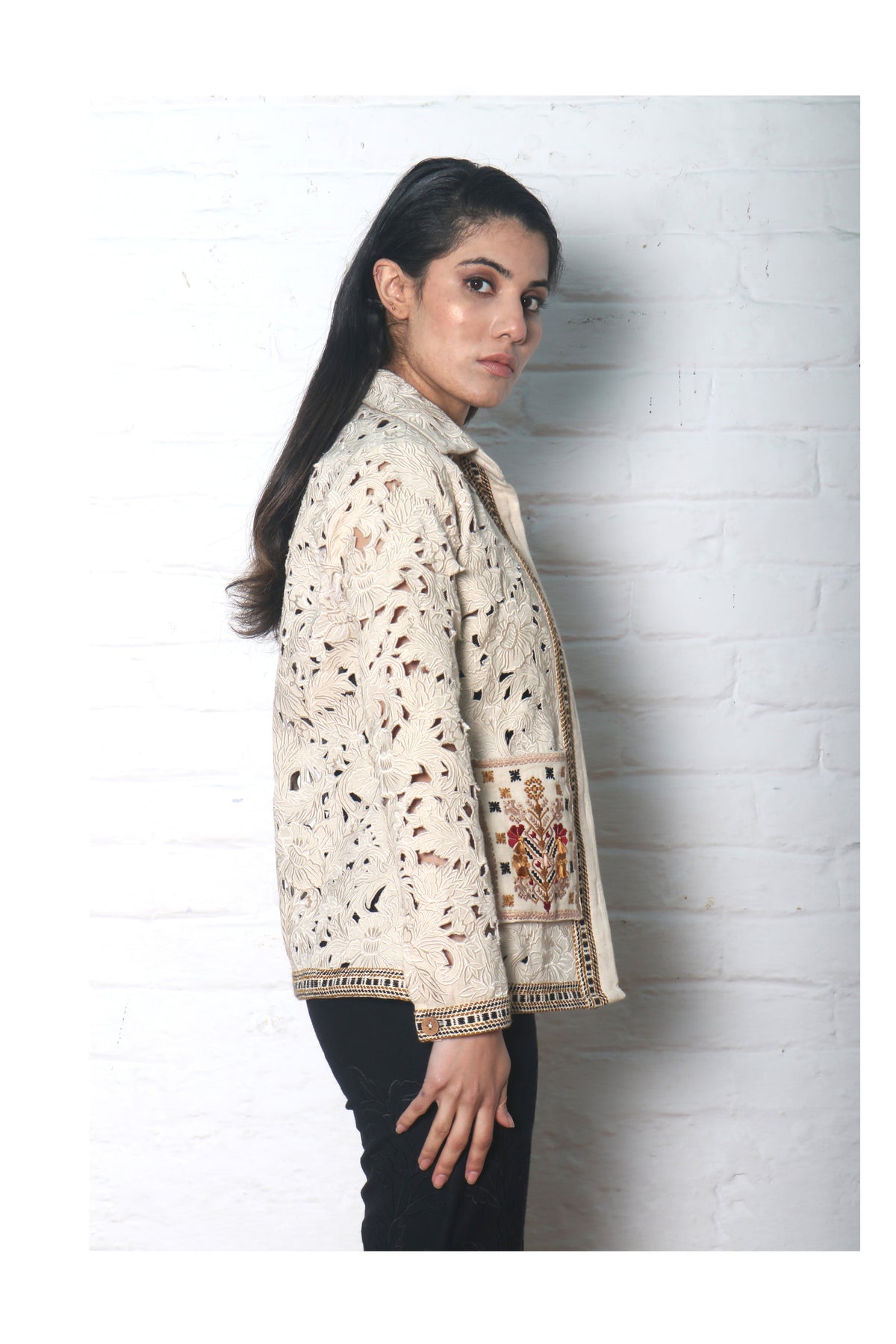 Ivory cutwork jacket