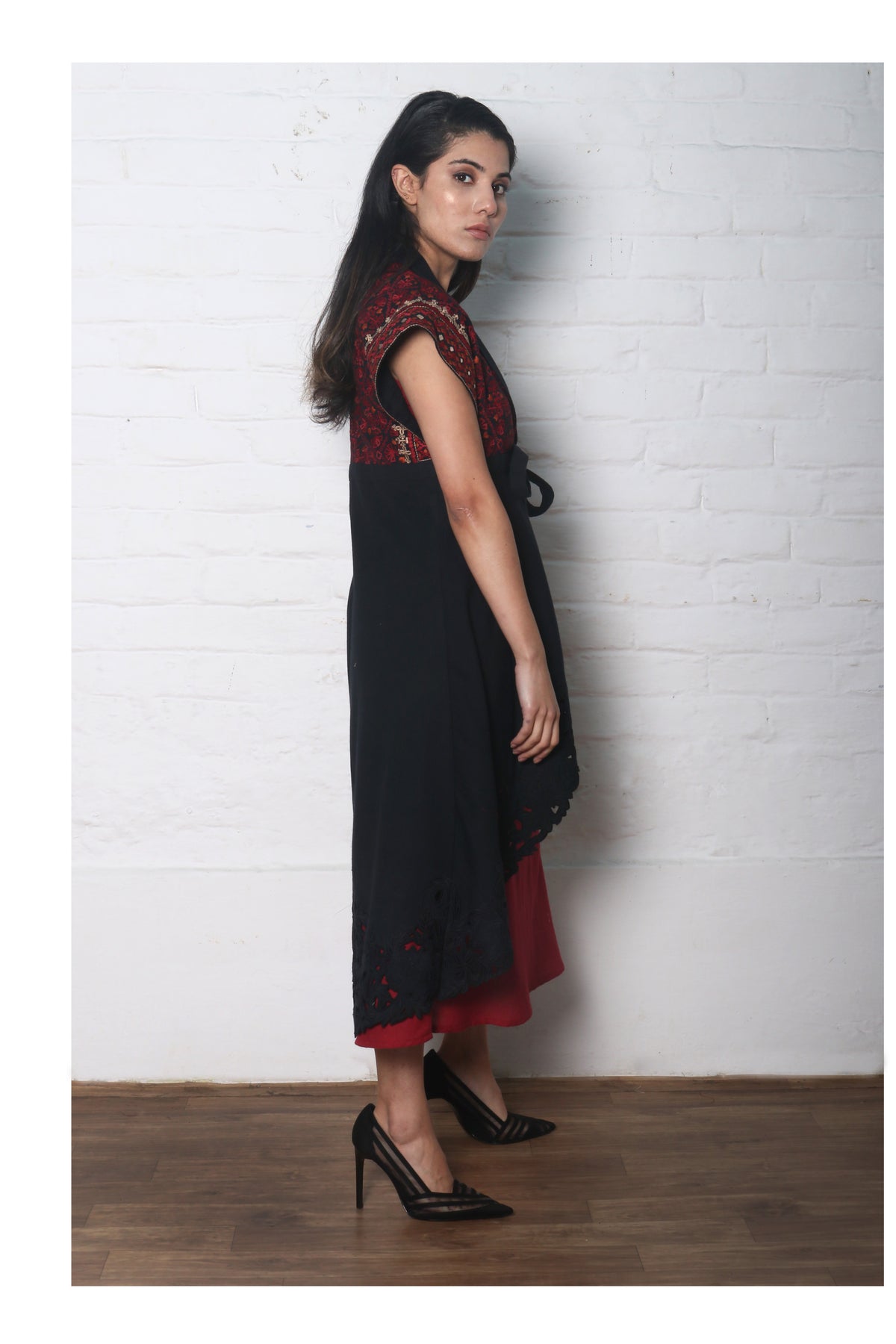 Black kala cotton trenchcoat
