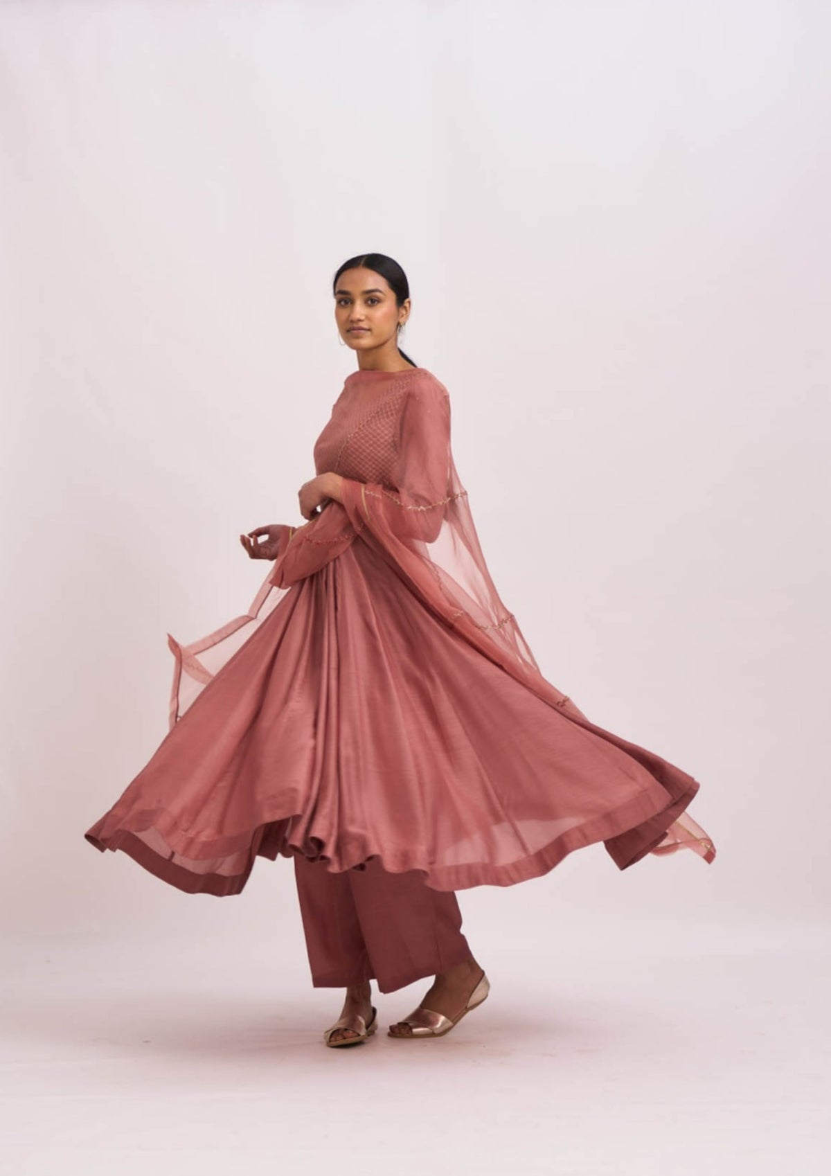 Lavani old rose kurta  set